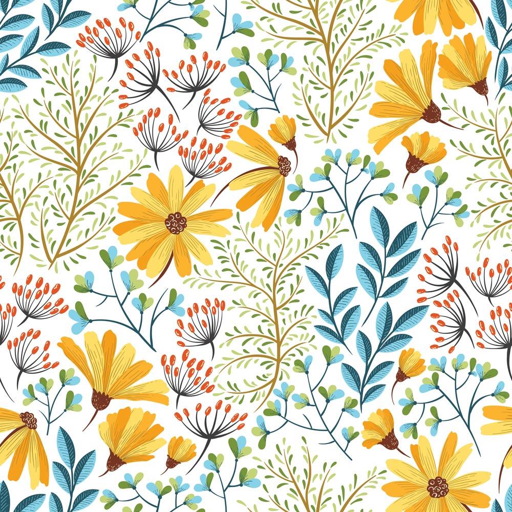 Spring Flowers Peel and Stick Wallpaper, Removable Wallpaper, Traditional Wallpaper | DeccoPrint