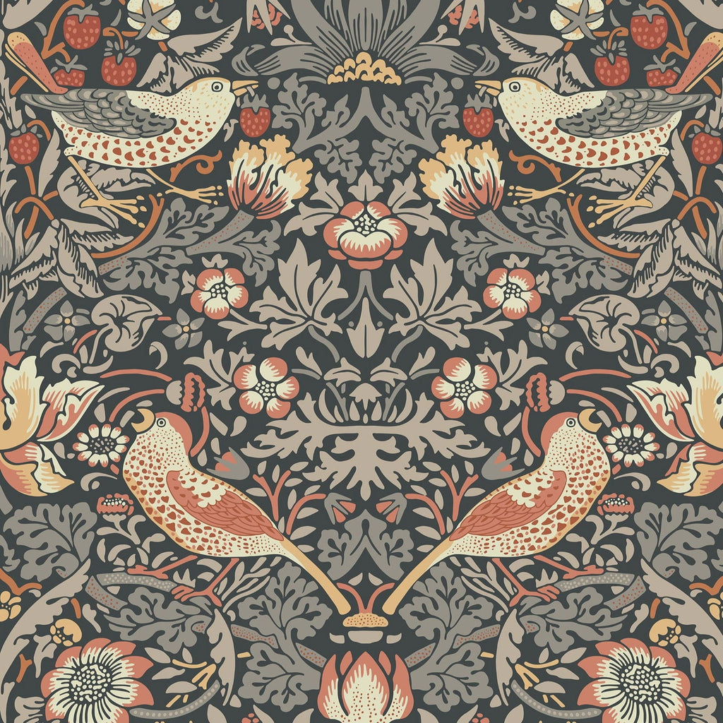 Strawberry Thief X William Morris - Charcoal | DeccoPrint