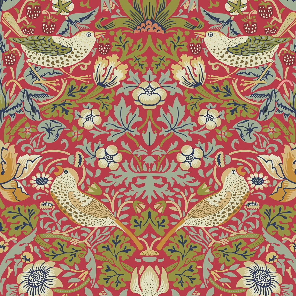 Strawberry Thief X William Morris - Red | DeccoPrint