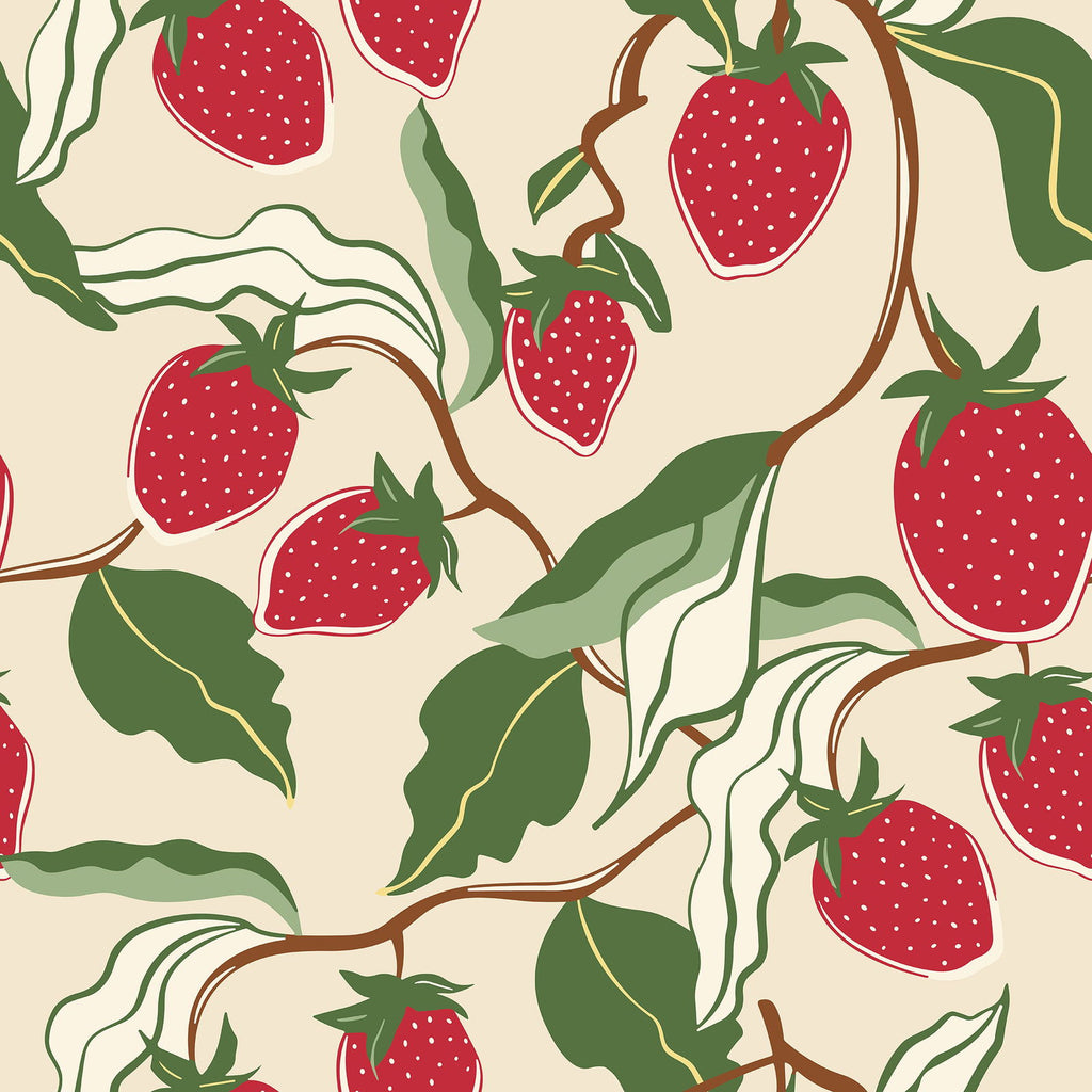 Strawberry Vines Wallpaper - DeccoPrint