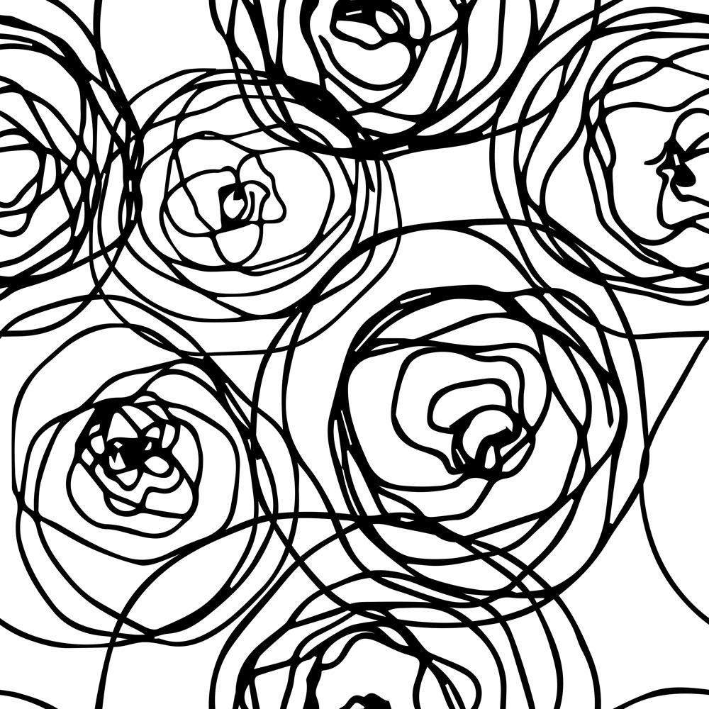 Stylized Roses Wallpaper - DeccoPrint