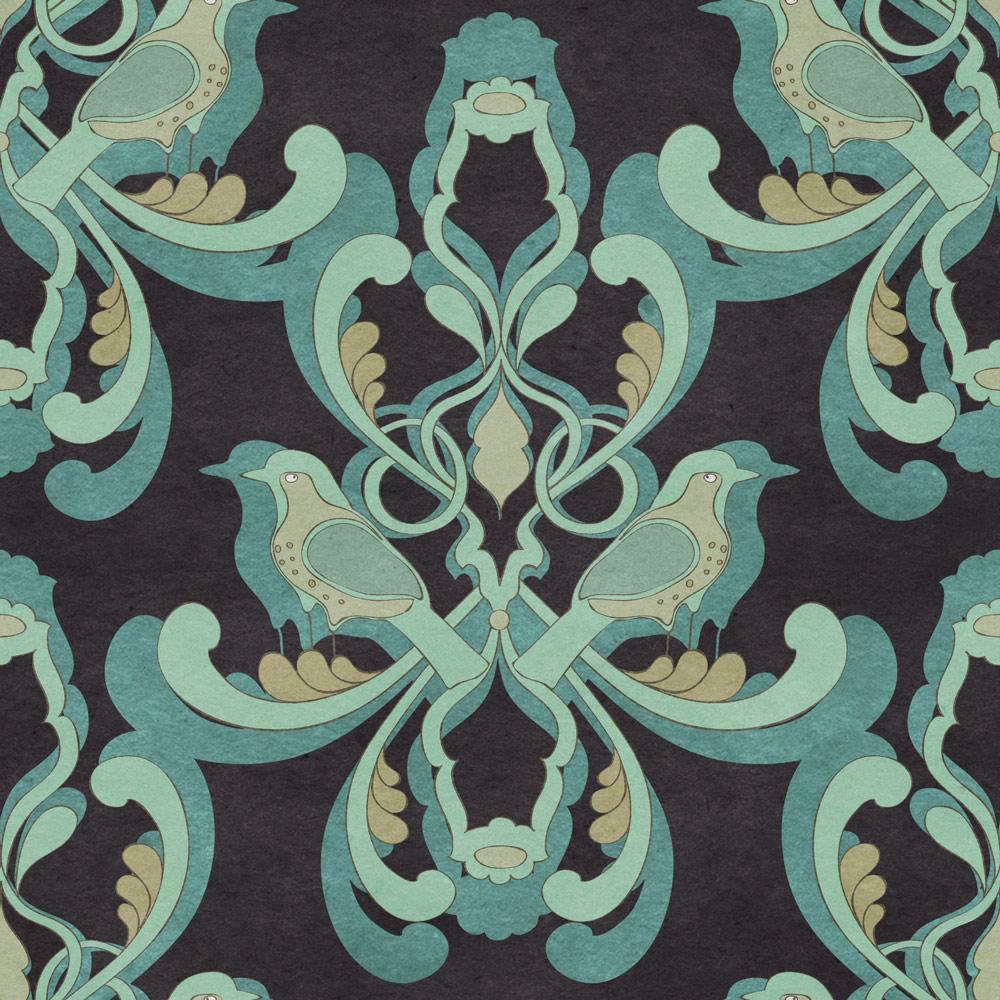 Symmetric Birds Peel and Stick Wallpaper, Removable Wallpaper, Traditional Wallpaper | DeccoPrint