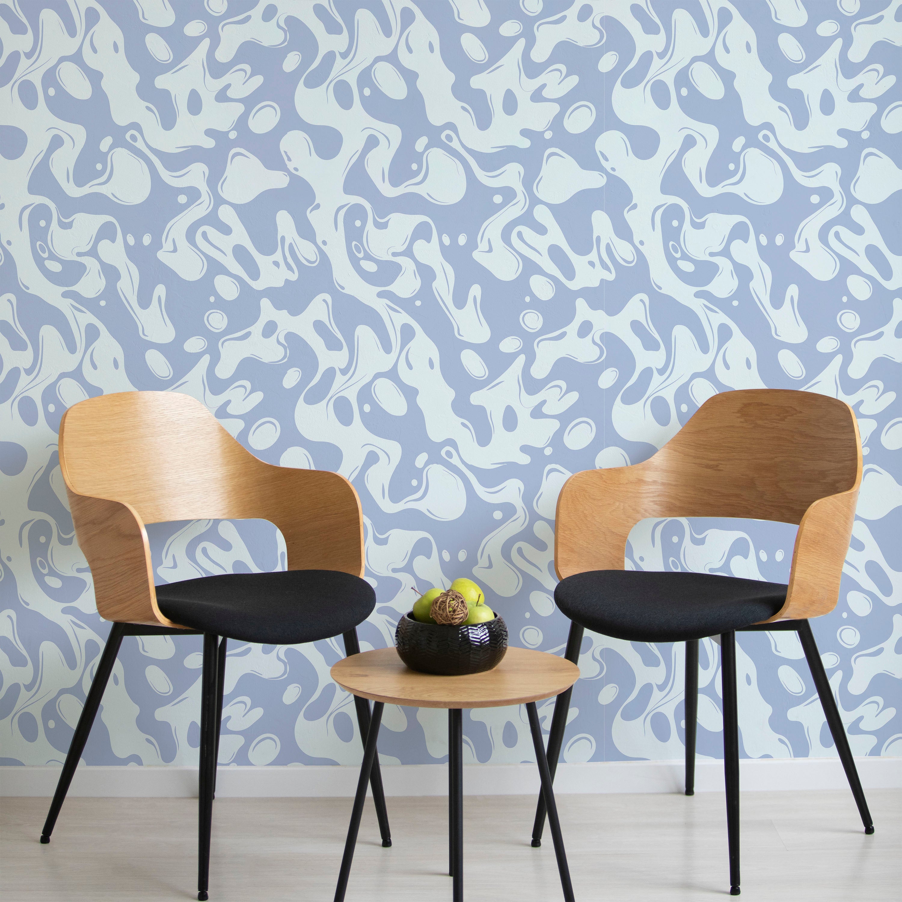 Liquid Splash Peel and Stick Wallpaper, Removable Wallpaper, Traditional Wallpaper - Blue | DeccoPrint