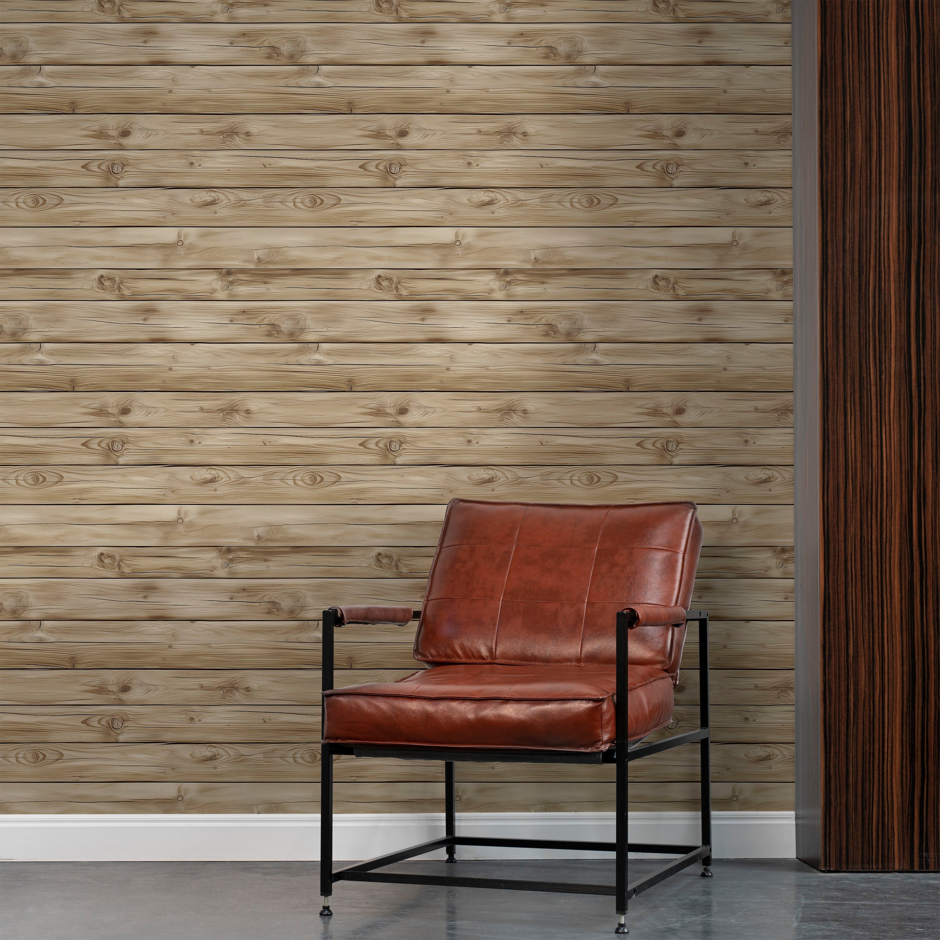 Rustic Boards Peel and Stick Wallpaper, Removable Wallpaper, Traditional Wallpaper - Light Oak | DeccoPrint