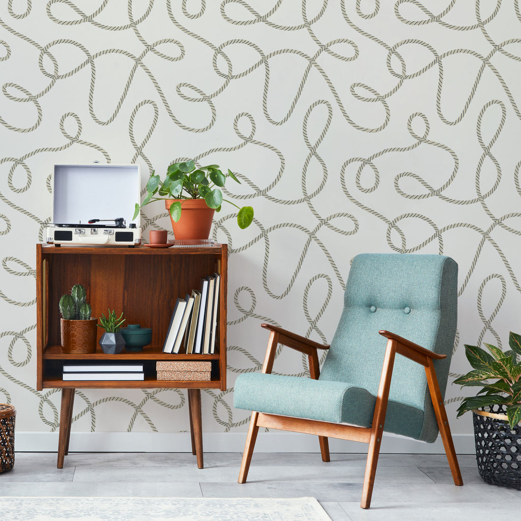 Twist and Tangle Peel and Stick Wallpaper, Removable Wallpaper, Traditional Wallpaper - Light Beige | DeccoPrint