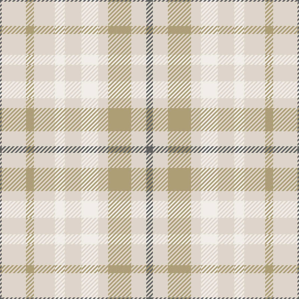 Taupe Plaid Peel and Stick Wallpaper, Removable Wallpaper, Traditional Wallpaper | DeccoPrint