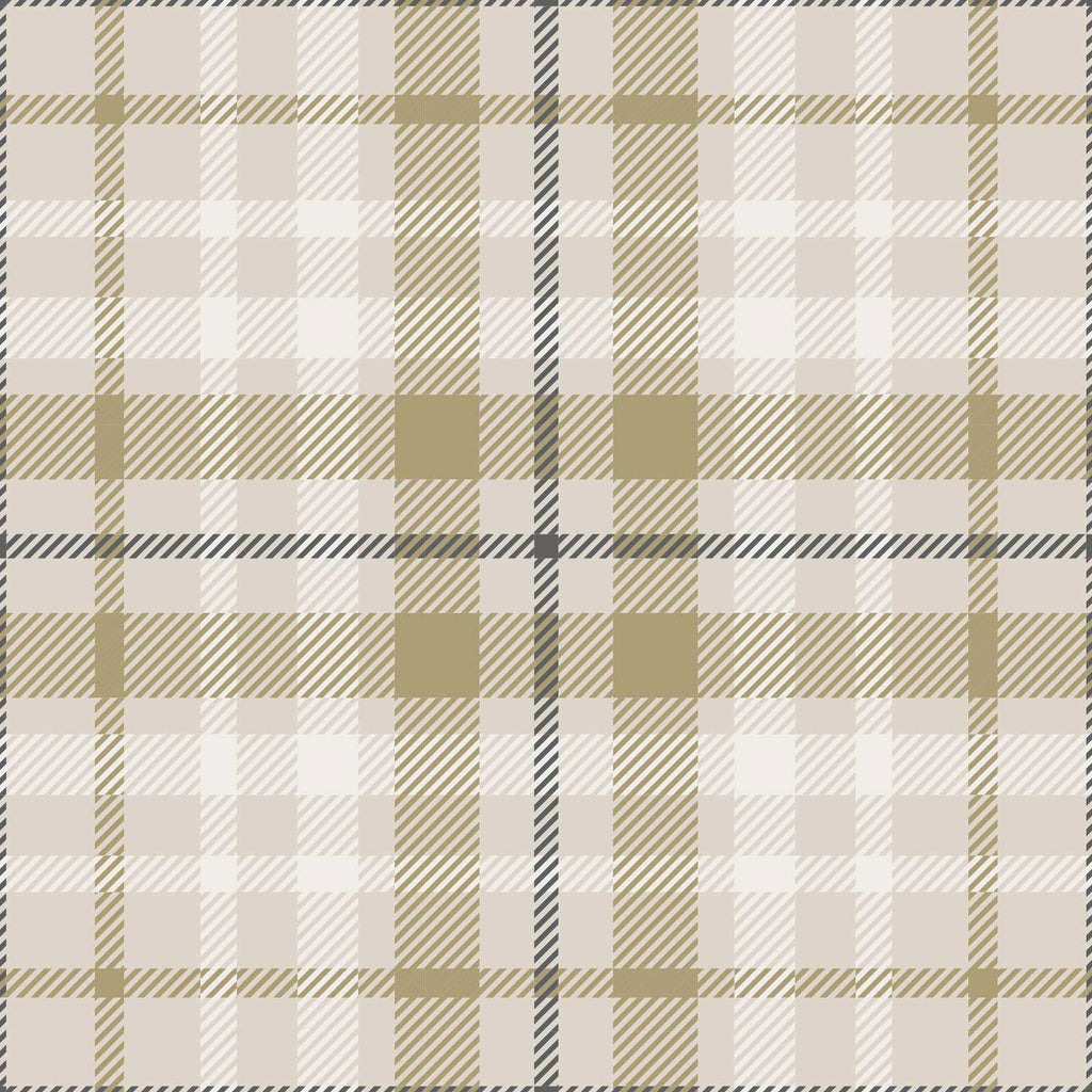 Taupe Plaid Wallpaper - DeccoPrint