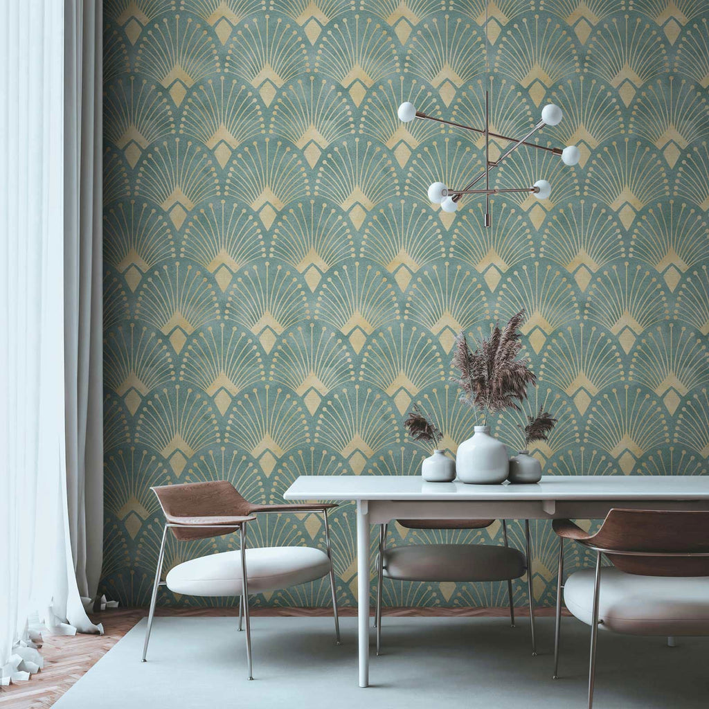 The Lodge Wallpaper - Blue - DeccoPrint