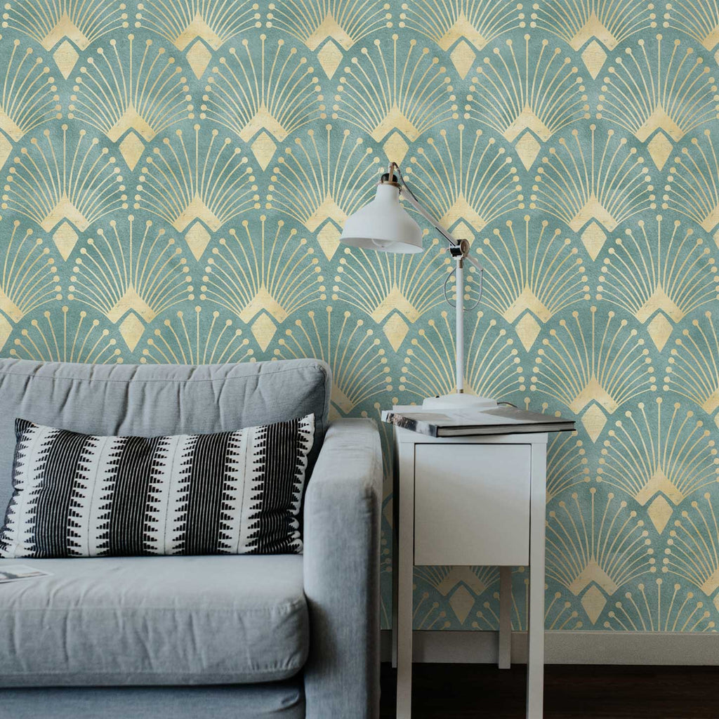 The Lodge Wallpaper - Blue - DeccoPrint