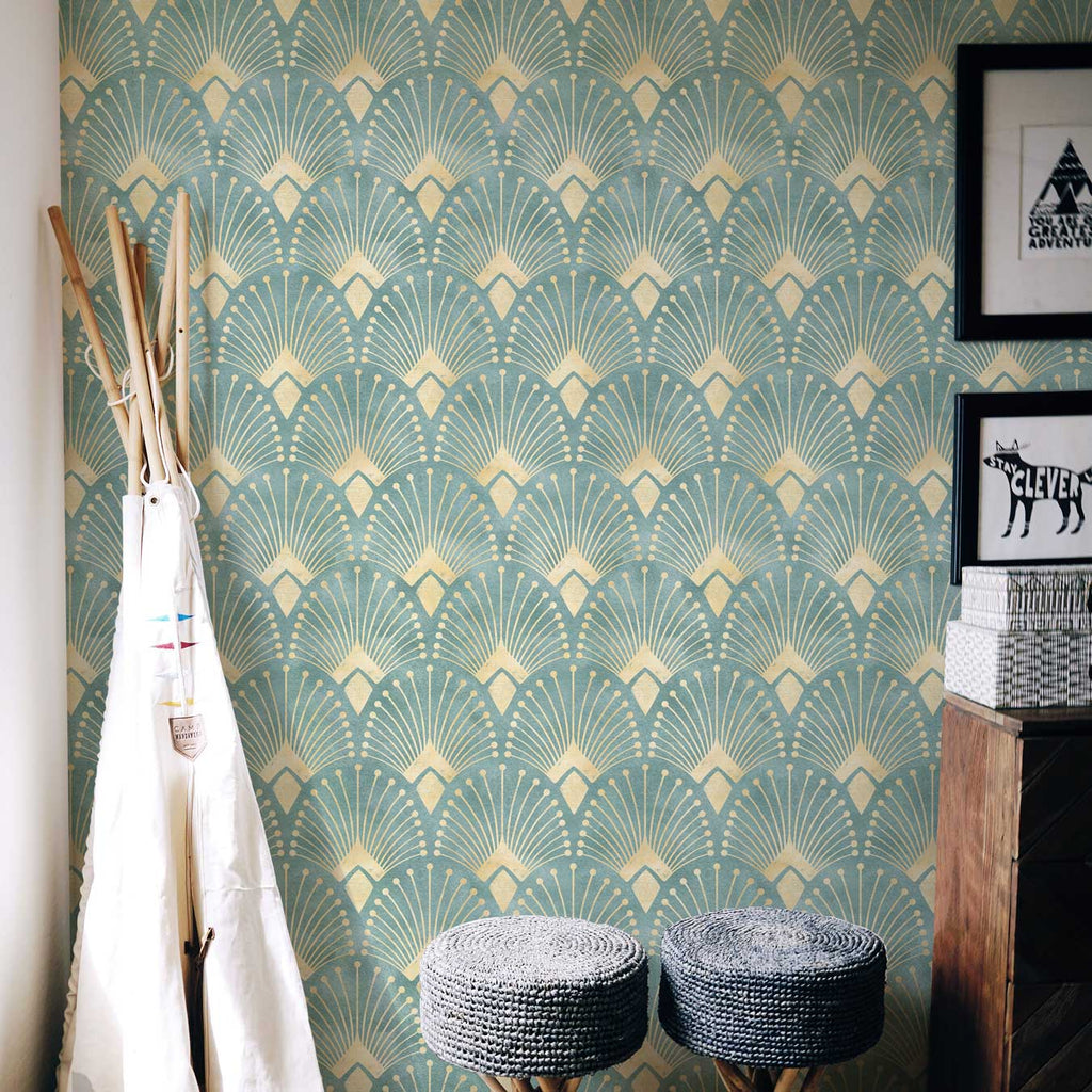 The Lodge Wallpaper - Blue - DeccoPrint