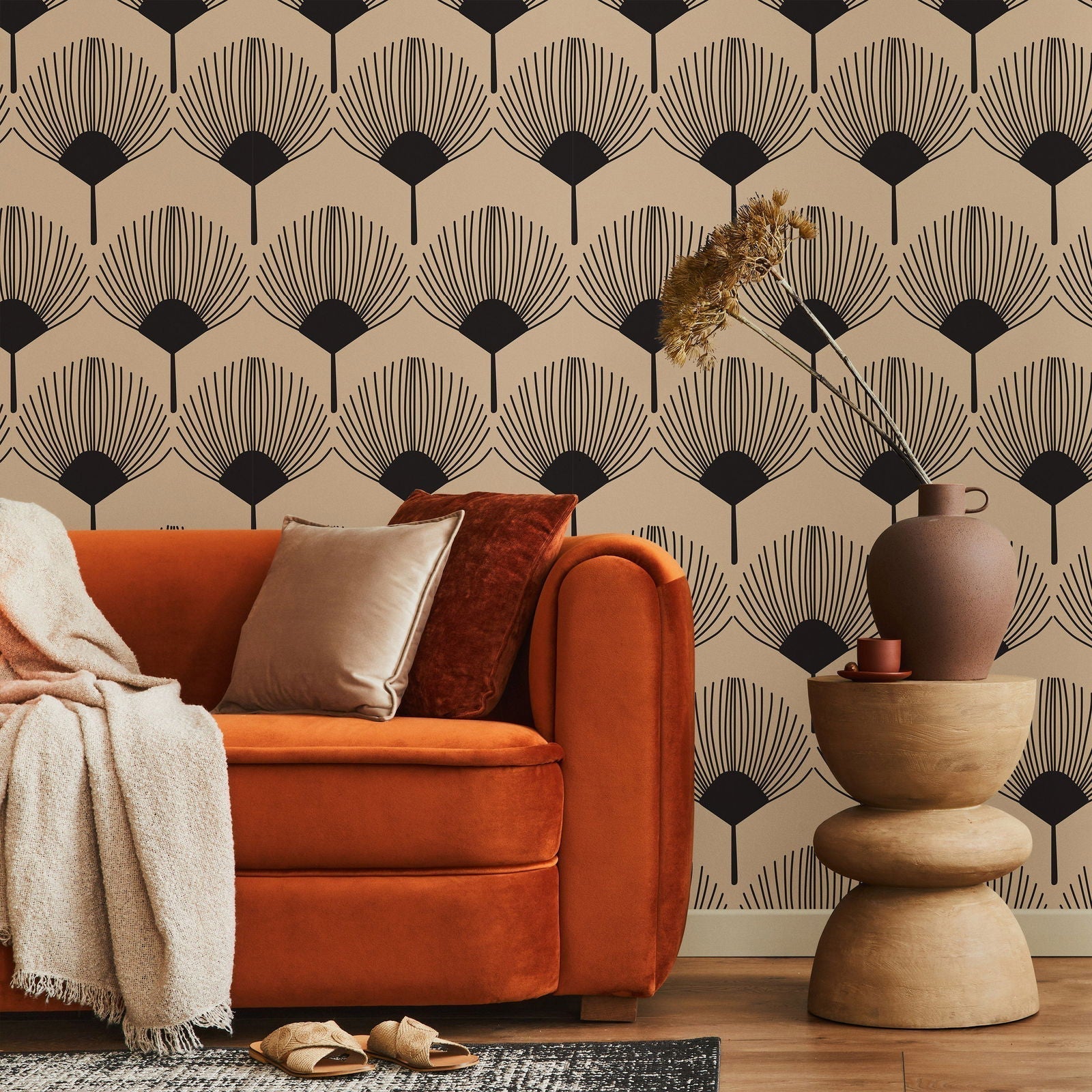Tropical Deco Peel and Stick Wallpaper, Removable Wallpaper, Traditional Wallpaper | DeccoPrint