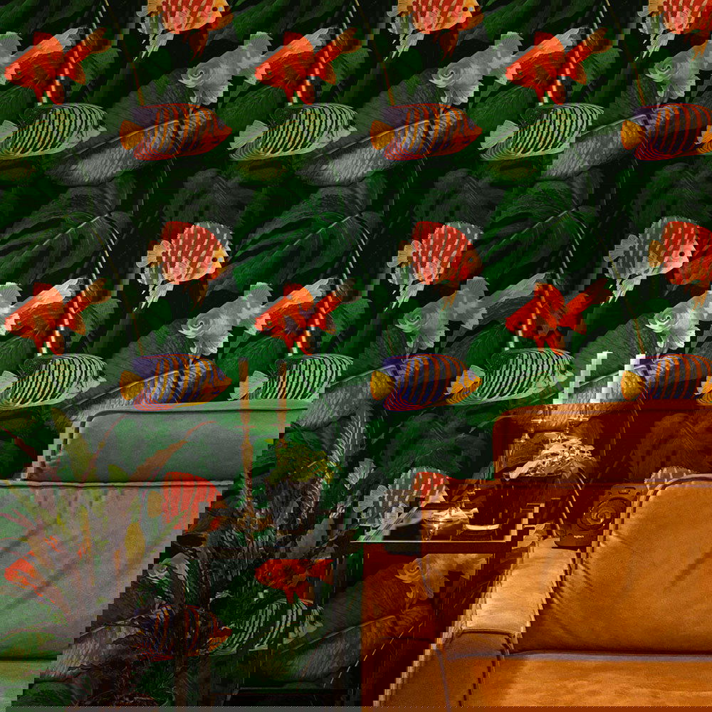 Tropical Fish Peel and Stick Wallpaper, Removable Wallpaper, Traditional Wallpaper | DeccoPrint