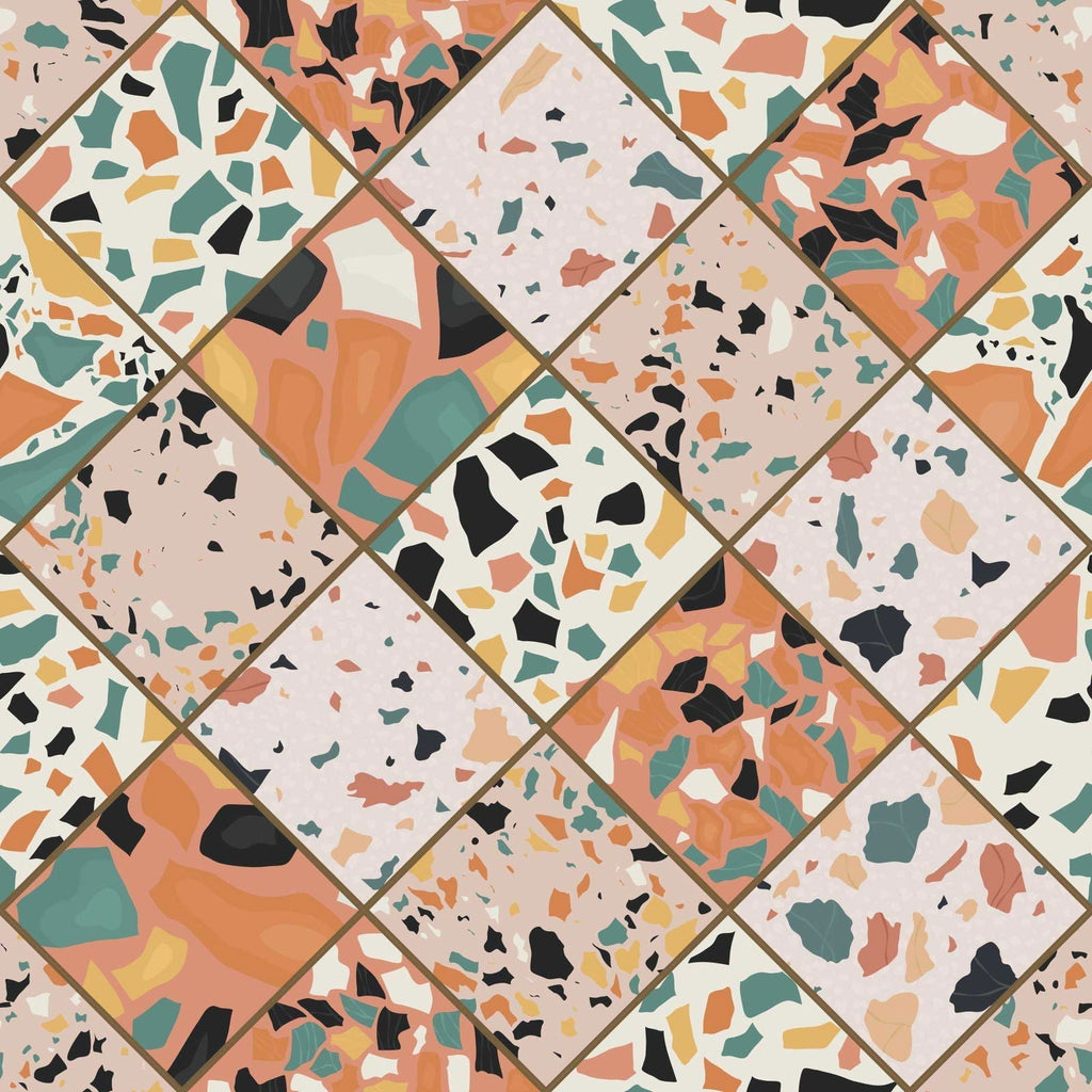 Vibrant Tile Peel and Stick Wallpaper, Removable Wallpaper, Traditional Wallpaper | DeccoPrint