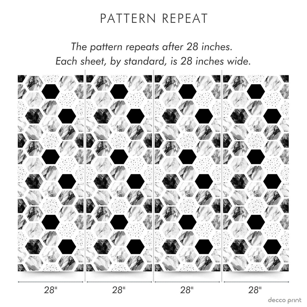Watercolor Hexagons Wallpaper - DeccoPrint