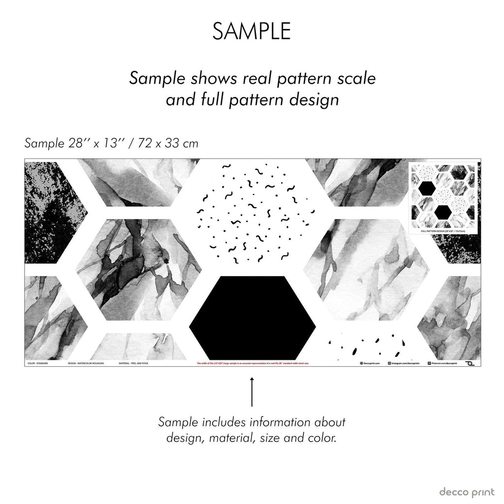 Watercolor Hexagons Wallpaper - DeccoPrint