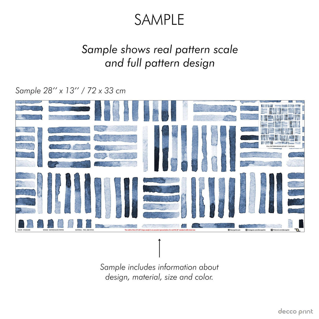 Watercolor Stripes Wallpaper - DeccoPrint