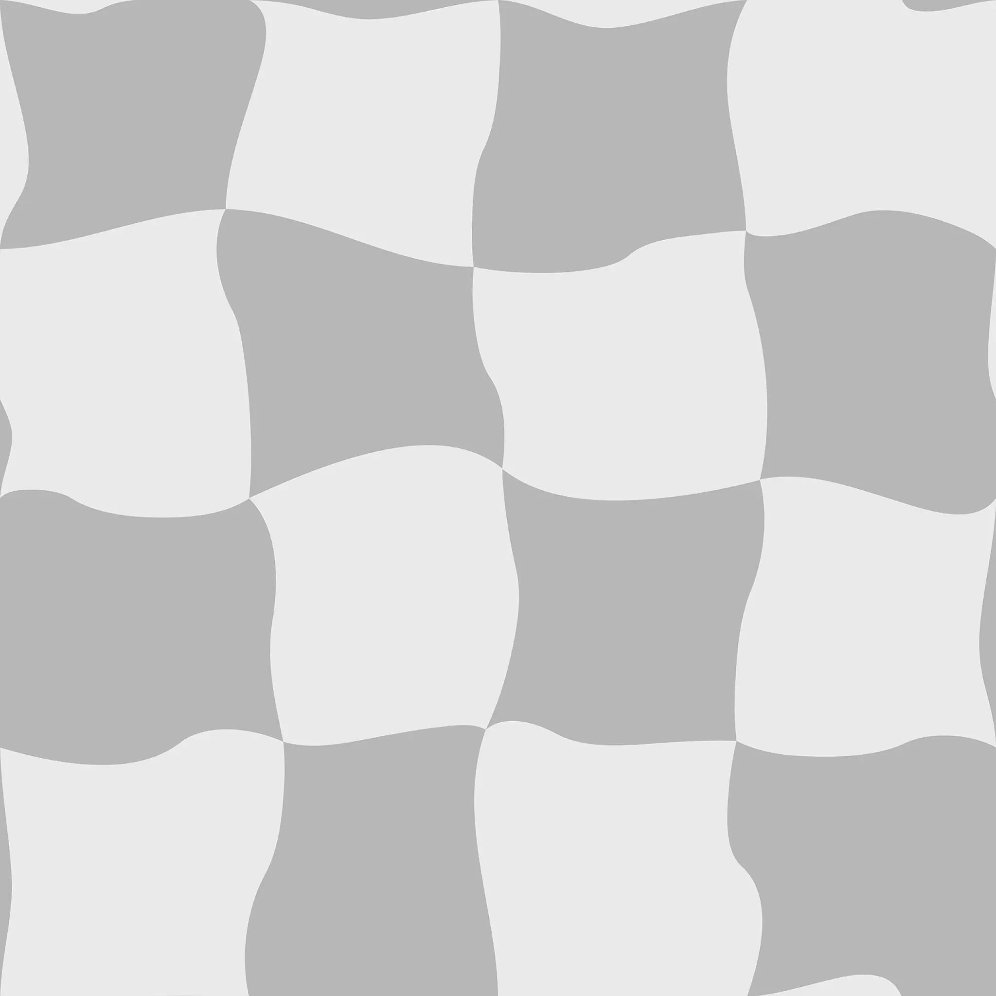 Pattern of gray and white wavy squares on a light gray background