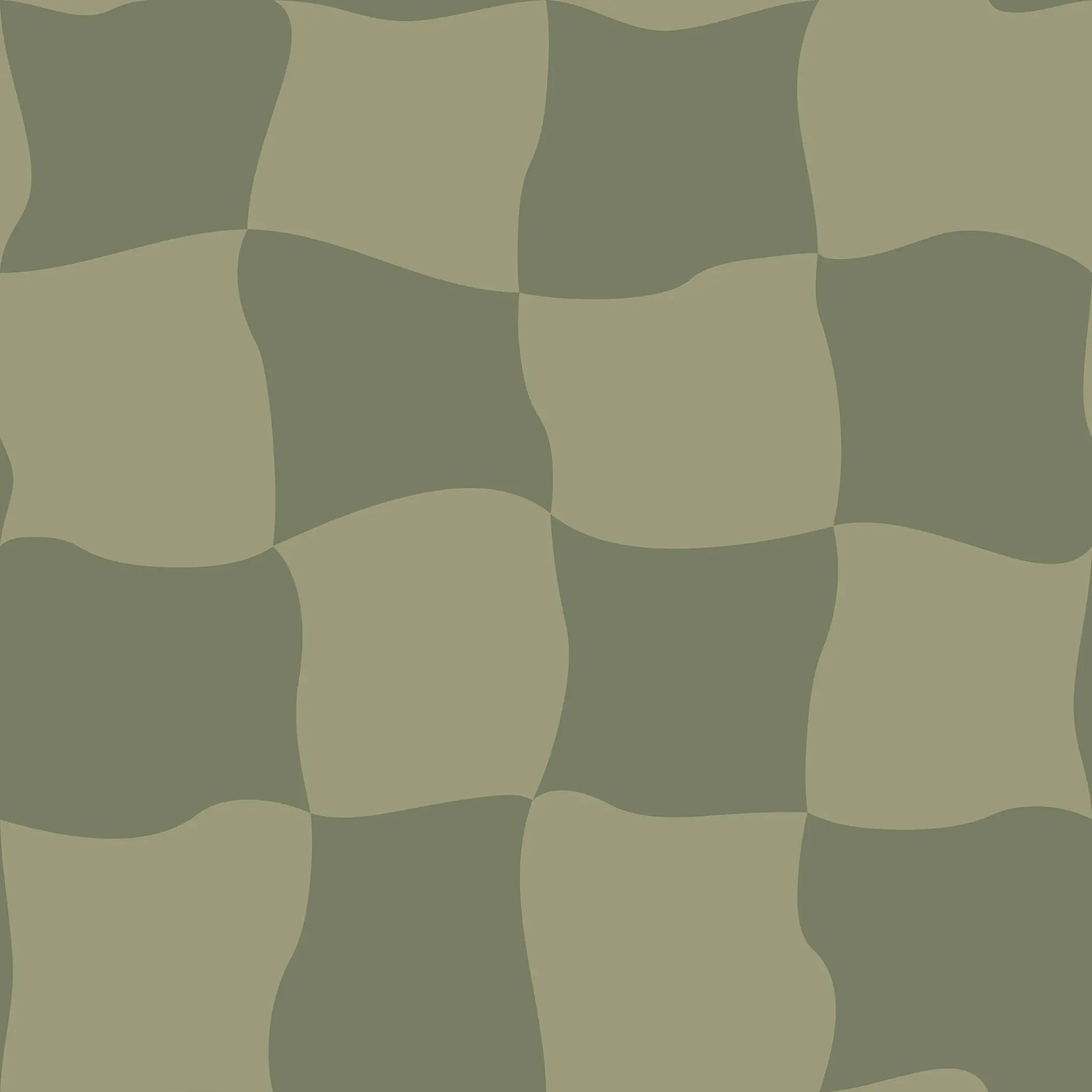 Pattern of green wavy squares on a green background