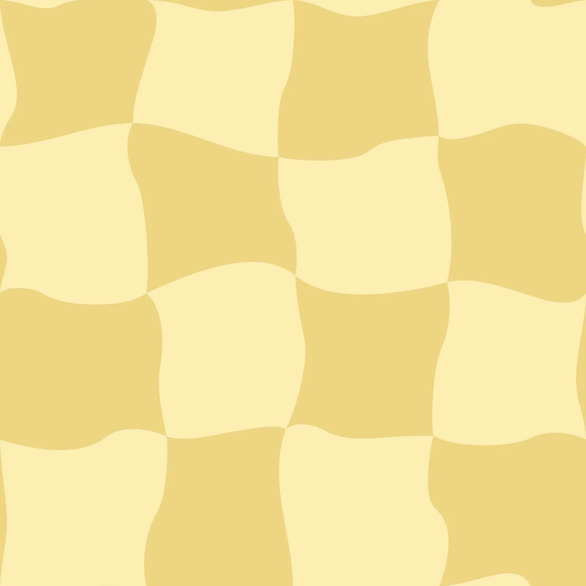 Checkered pattern with yellow and light yellow wavy squares