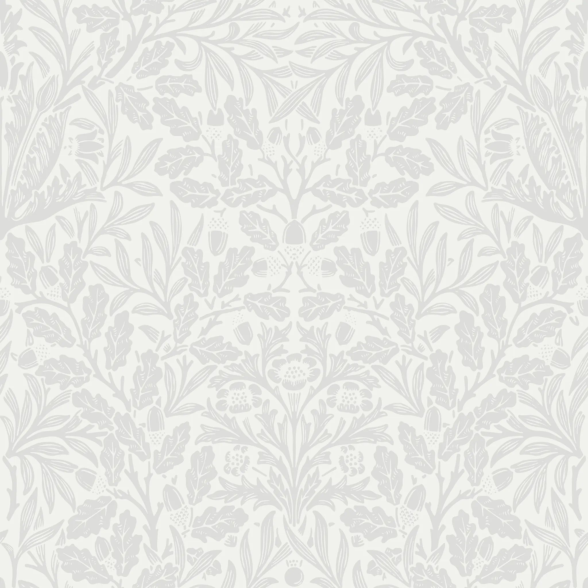White floral pattern on a white background