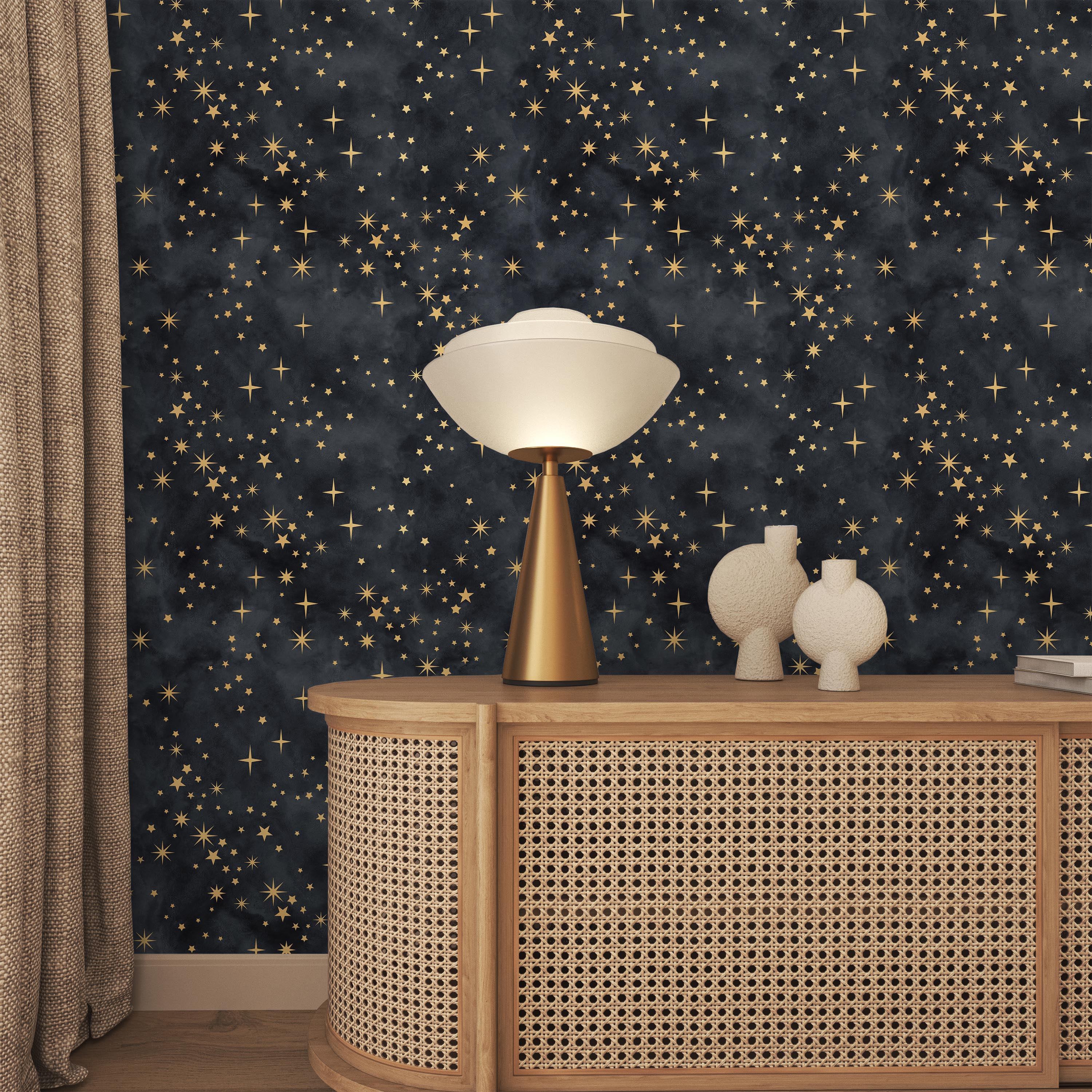 Nightscape Peel and Stick Wallpaper, Removable Wallpaper, Traditional Wallpaper | DeccoPrint