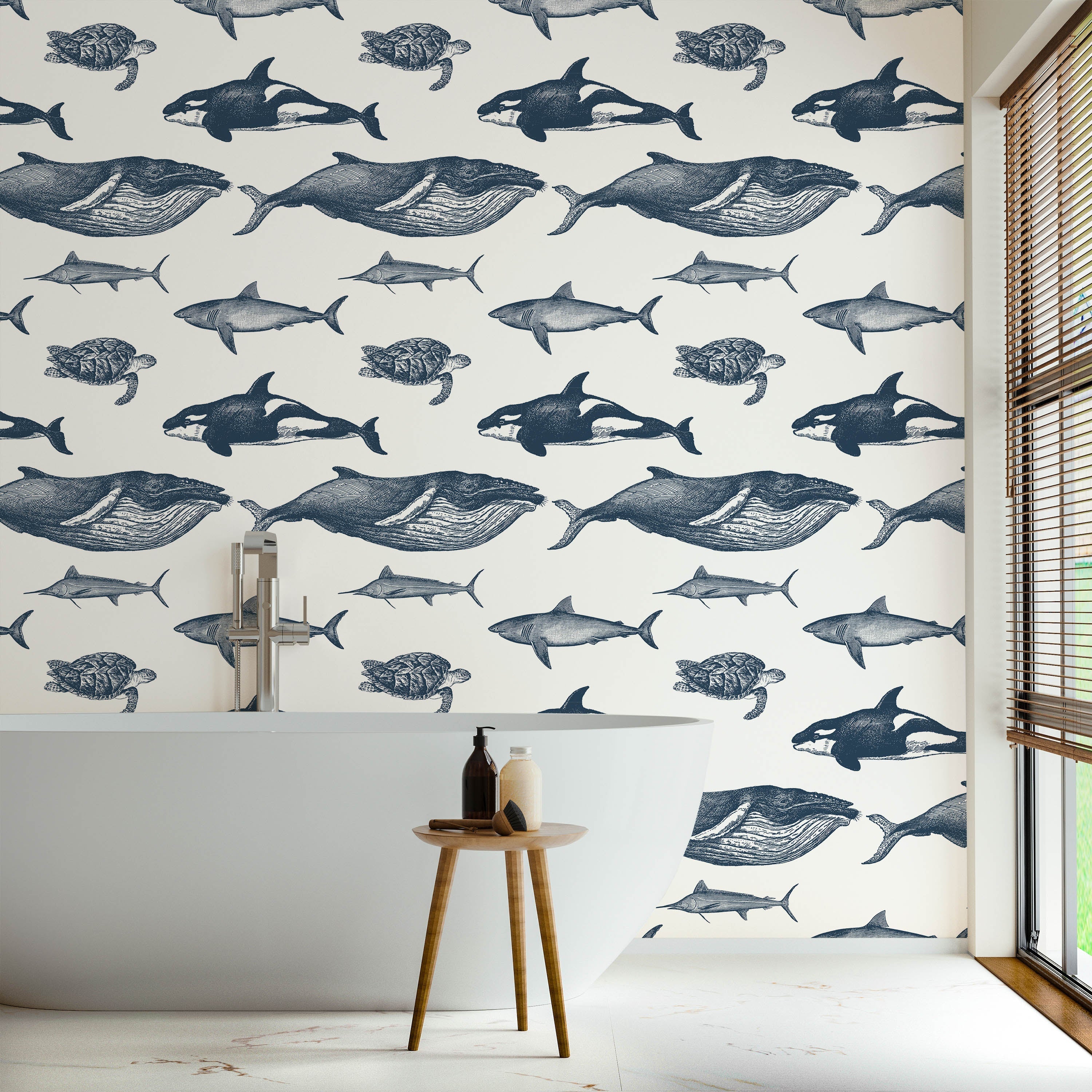 Ocean King Peel and Stick Wallpaper, Removable Wallpaper, Traditional Wallpaper | DeccoPrint
