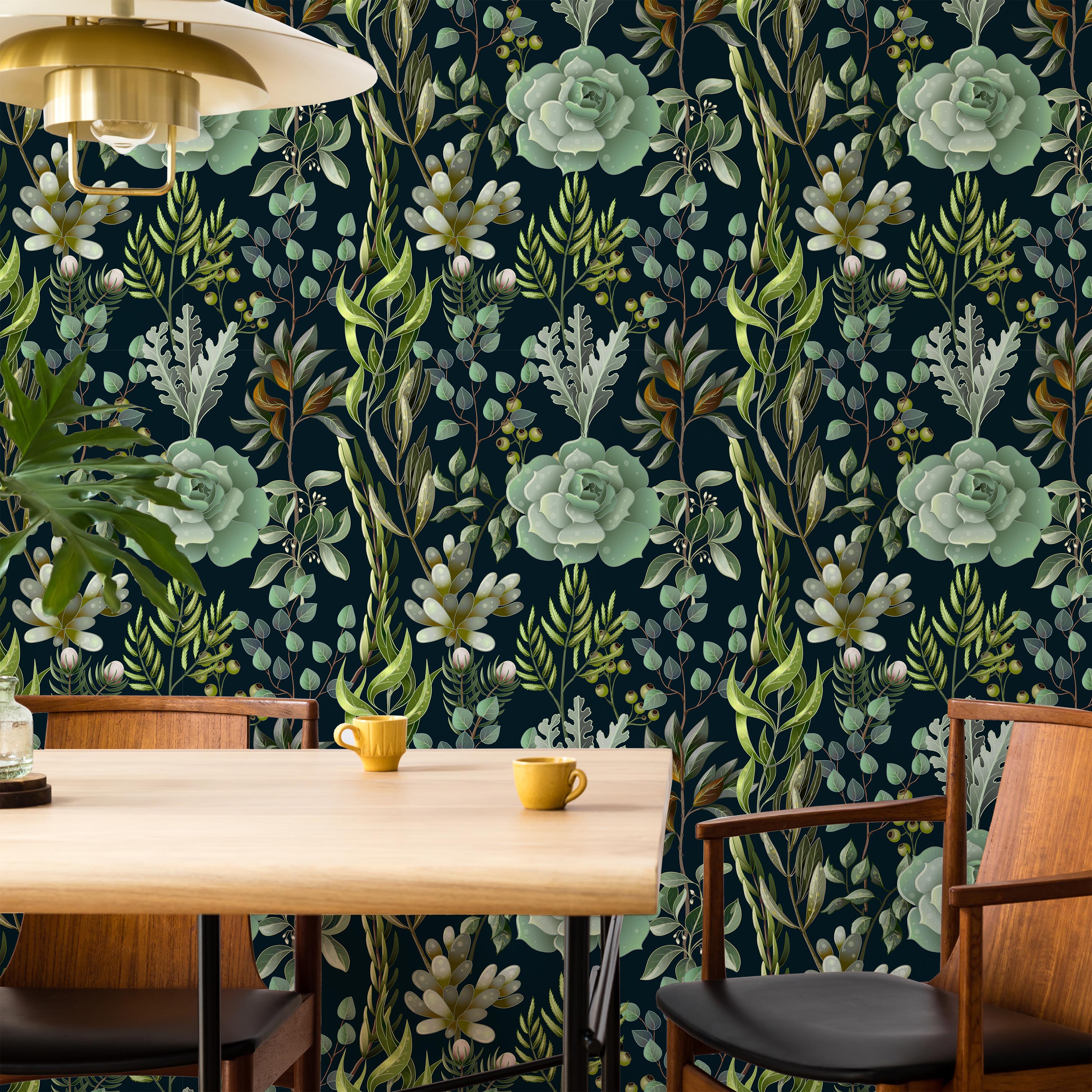 Various Greens Peel and Stick Wallpaper, Removable Wallpaper, Traditional Wallpaper | DeccoPrint
