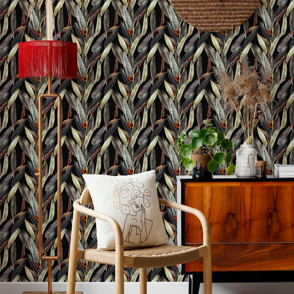 Vintage Leaves Peel and Stick Wallpaper, Removable Wallpaper, Traditional Wallpaper | DeccoPrint