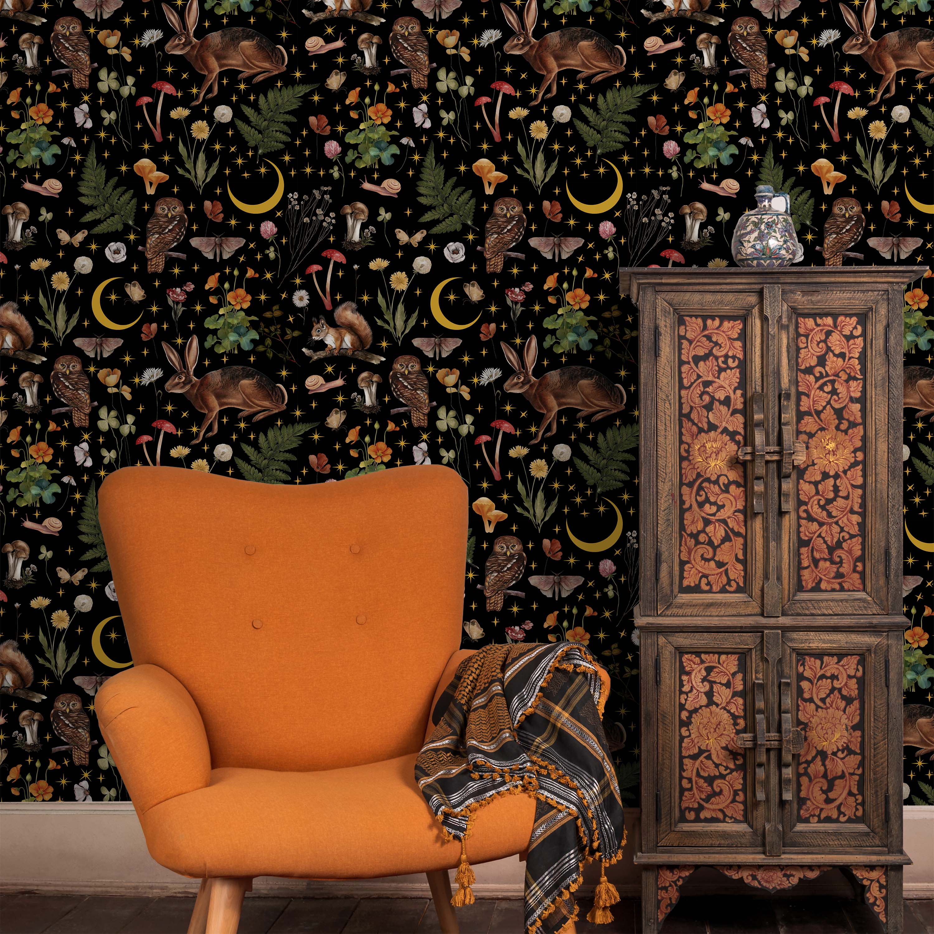 Mystery Forest Peel and Stick Wallpaper, Removable Wallpaper, Traditional Wallpaper | DeccoPrint