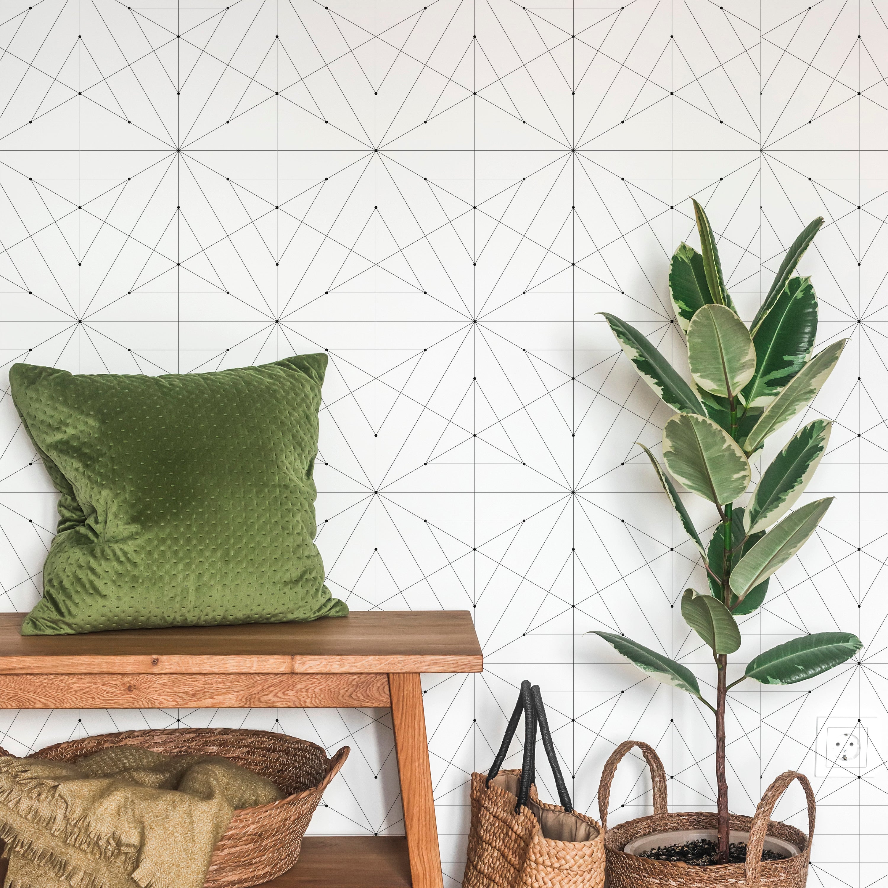 Prismatic Grid Peel and Stick Wallpaper, Removable Wallpaper, Traditional Wallpaper | DeccoPrint
