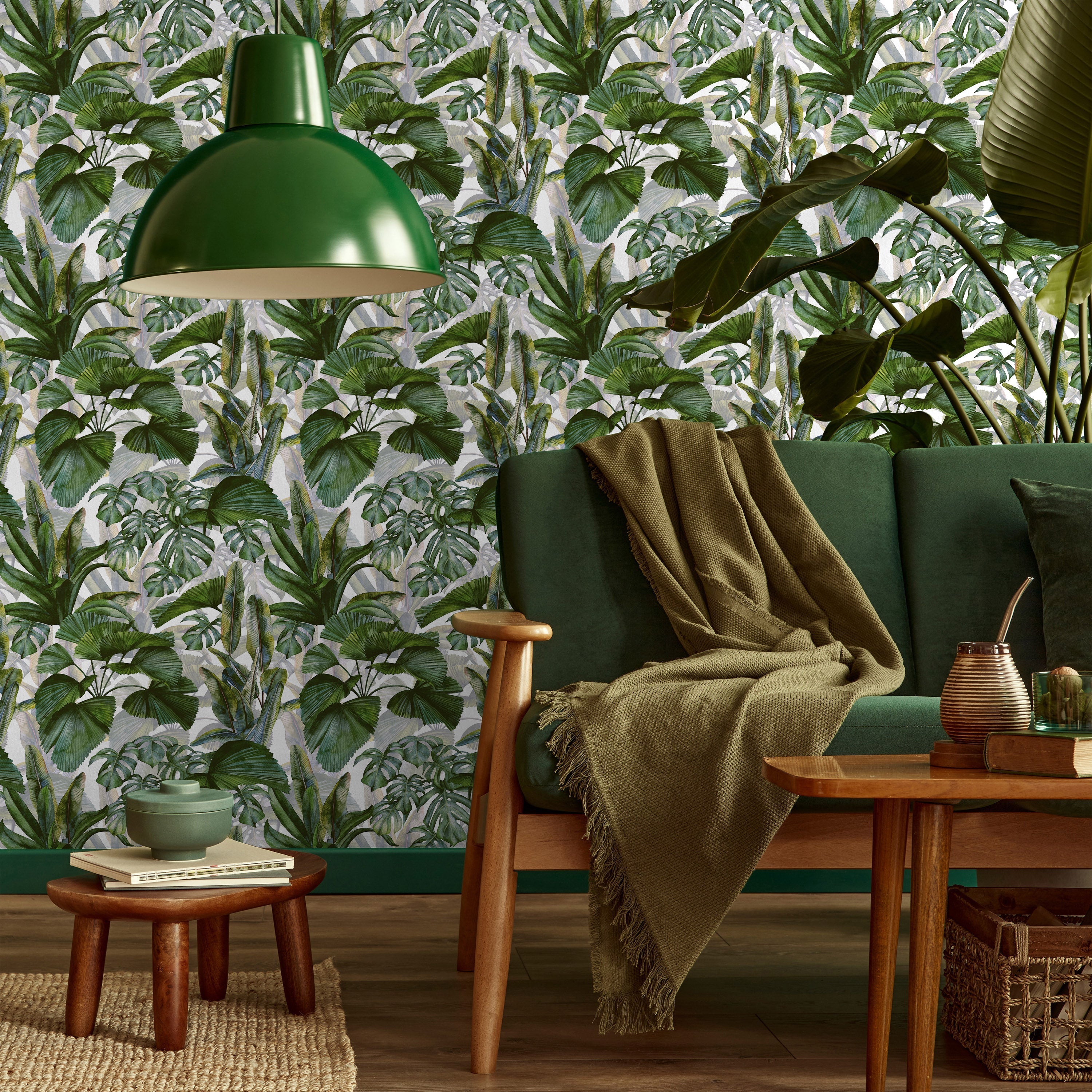 Layered Tropics Peel and Stick Wallpaper, Removable Wallpaper, Traditional Wallpaper | DeccoPrint