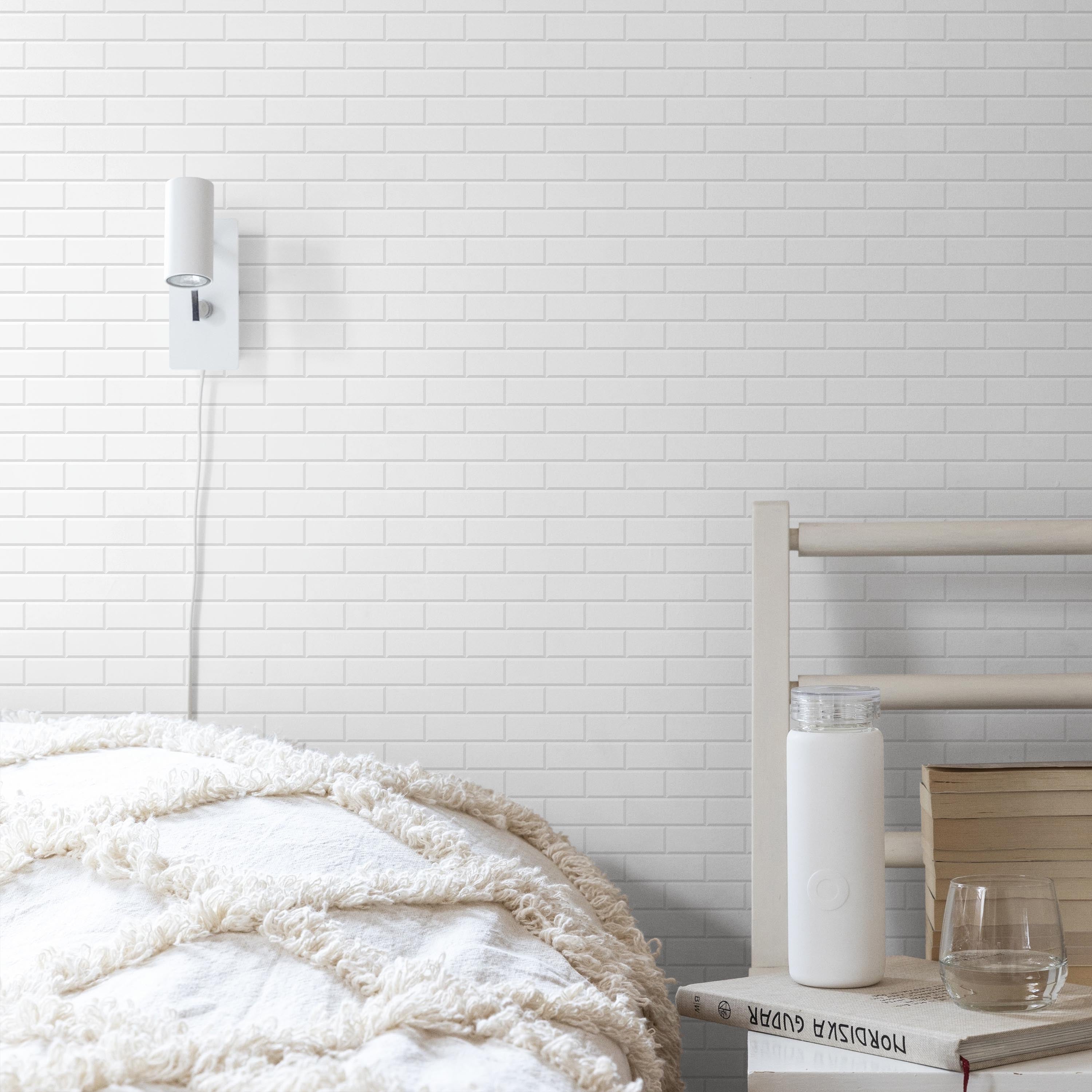 White Brick Peel and Stick Wallpaper, Removable Wallpaper, Traditional Wallpaper | DeccoPrint