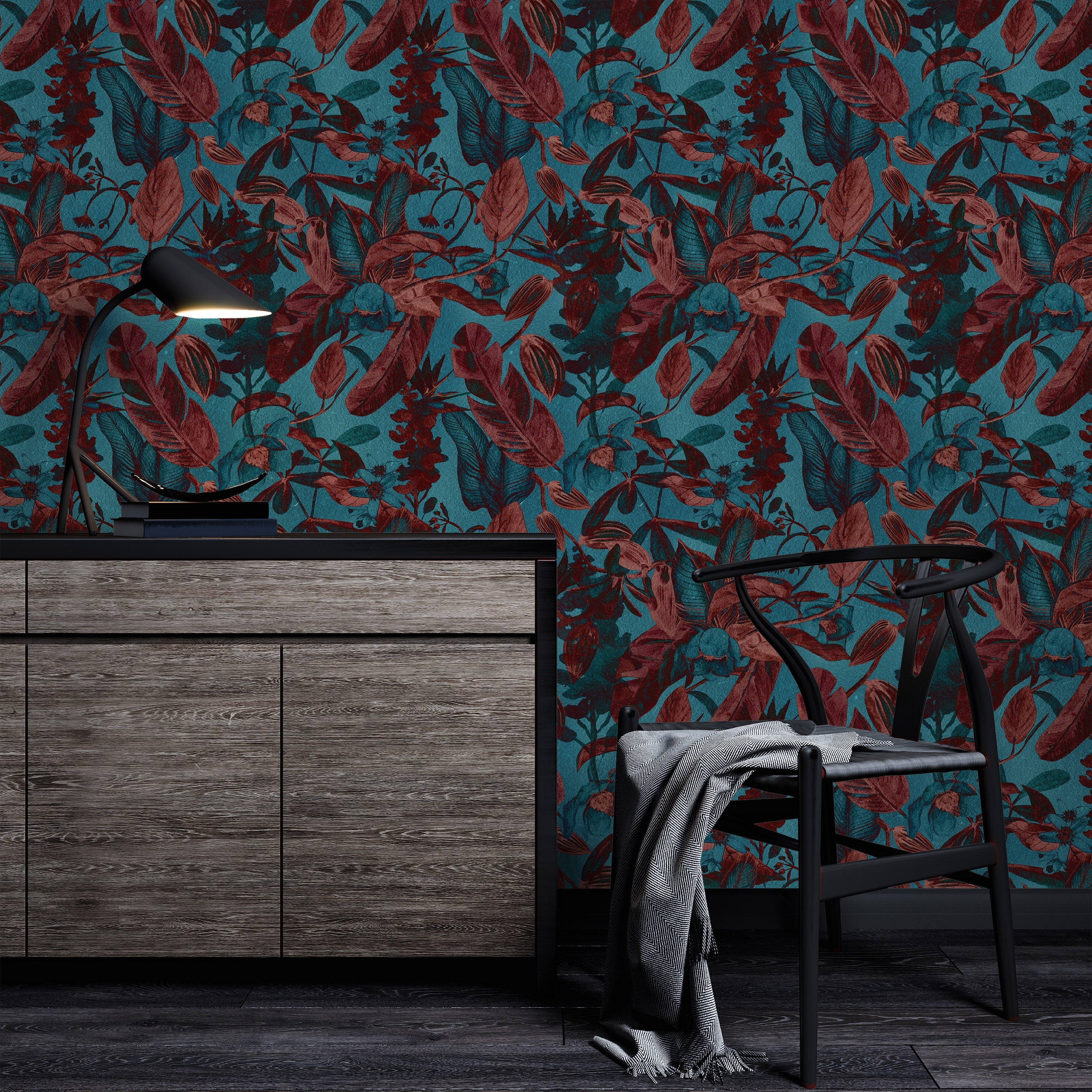 Idyllic Leaves Peel and Stick Wallpaper, Removable Wallpaper, Traditional Wallpaper | DeccoPrint