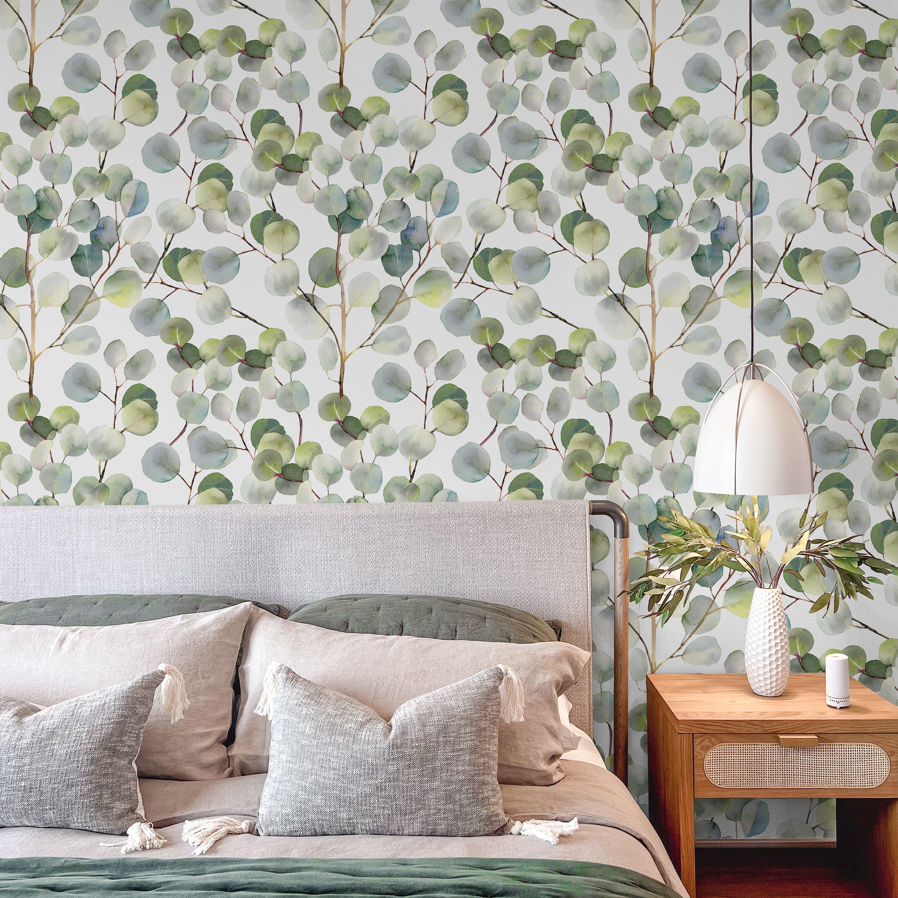 Fine Eucalyptus Peel and Stick Wallpaper, Removable Wallpaper, Traditional Wallpaper | DeccoPrint