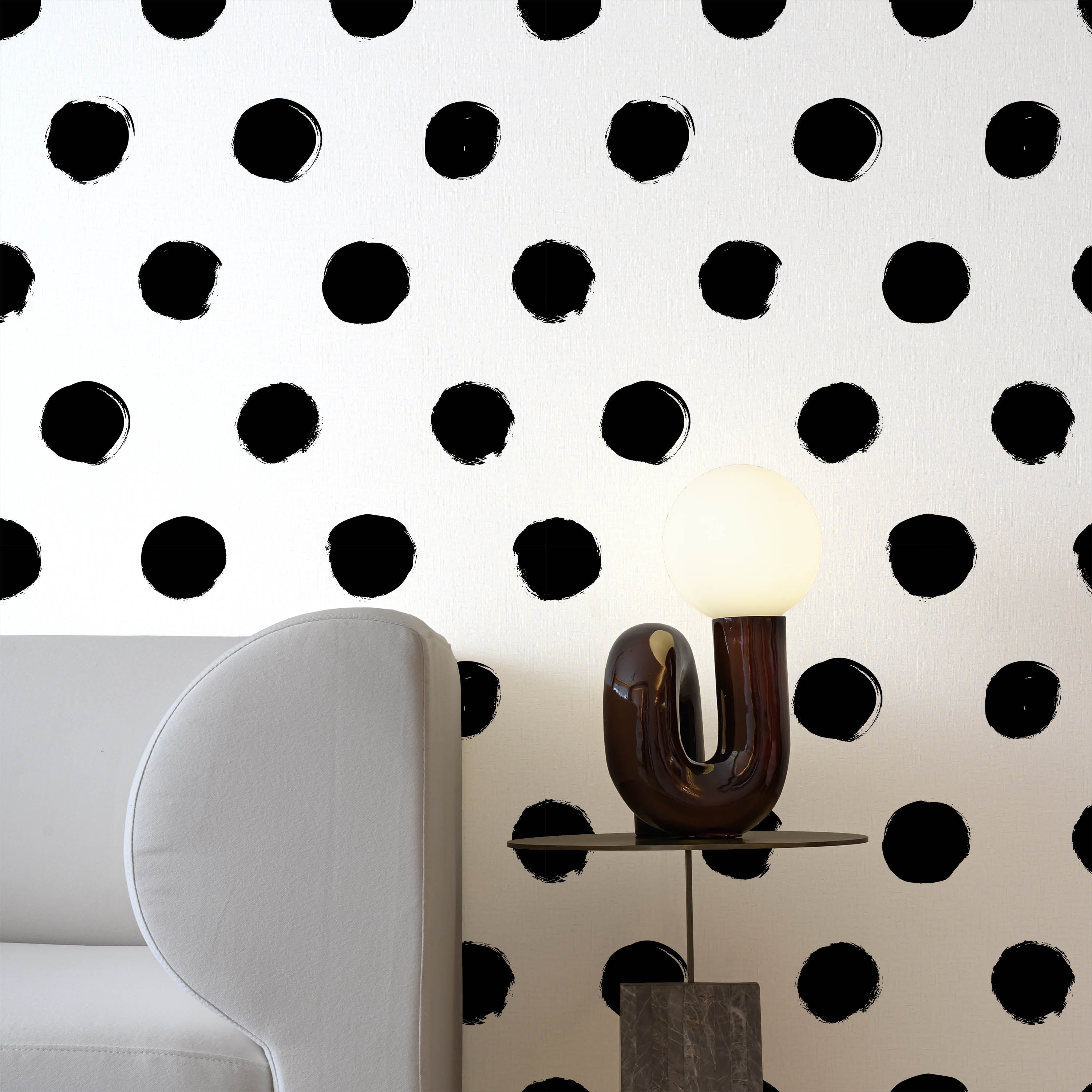 Polka Dots Peel and Stick Wallpaper, Removable Wallpaper, Traditional Wallpaper | DeccoPrint