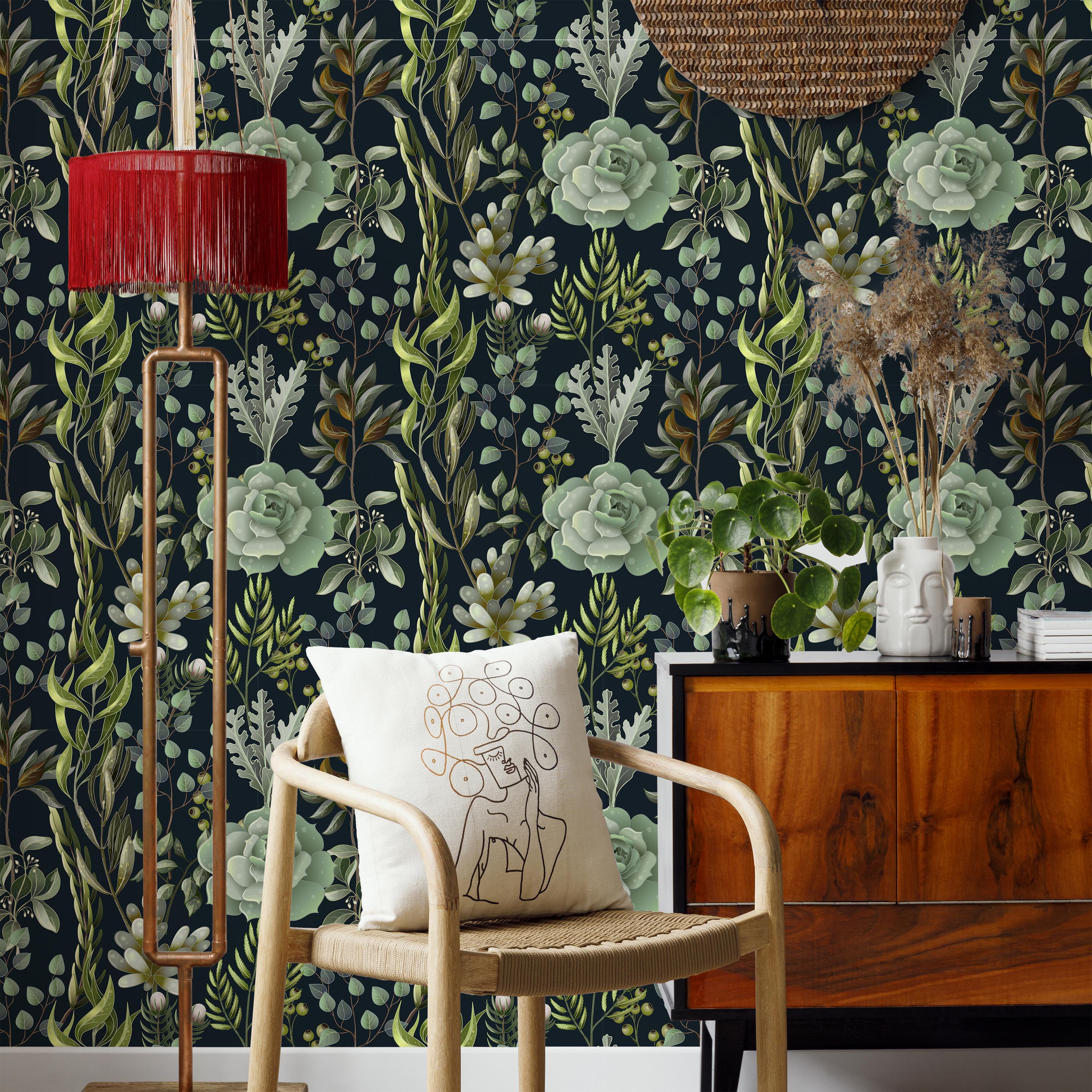Various Greens Peel and Stick Wallpaper, Removable Wallpaper, Traditional Wallpaper | DeccoPrint