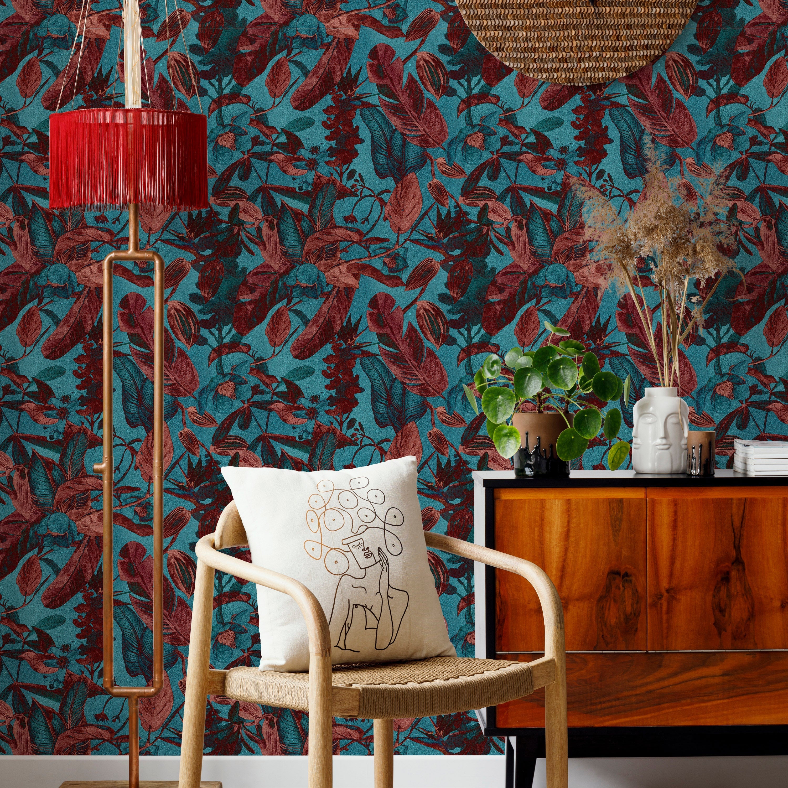 Idyllic Leaves Peel and Stick Wallpaper, Removable Wallpaper, Traditional Wallpaper | DeccoPrint