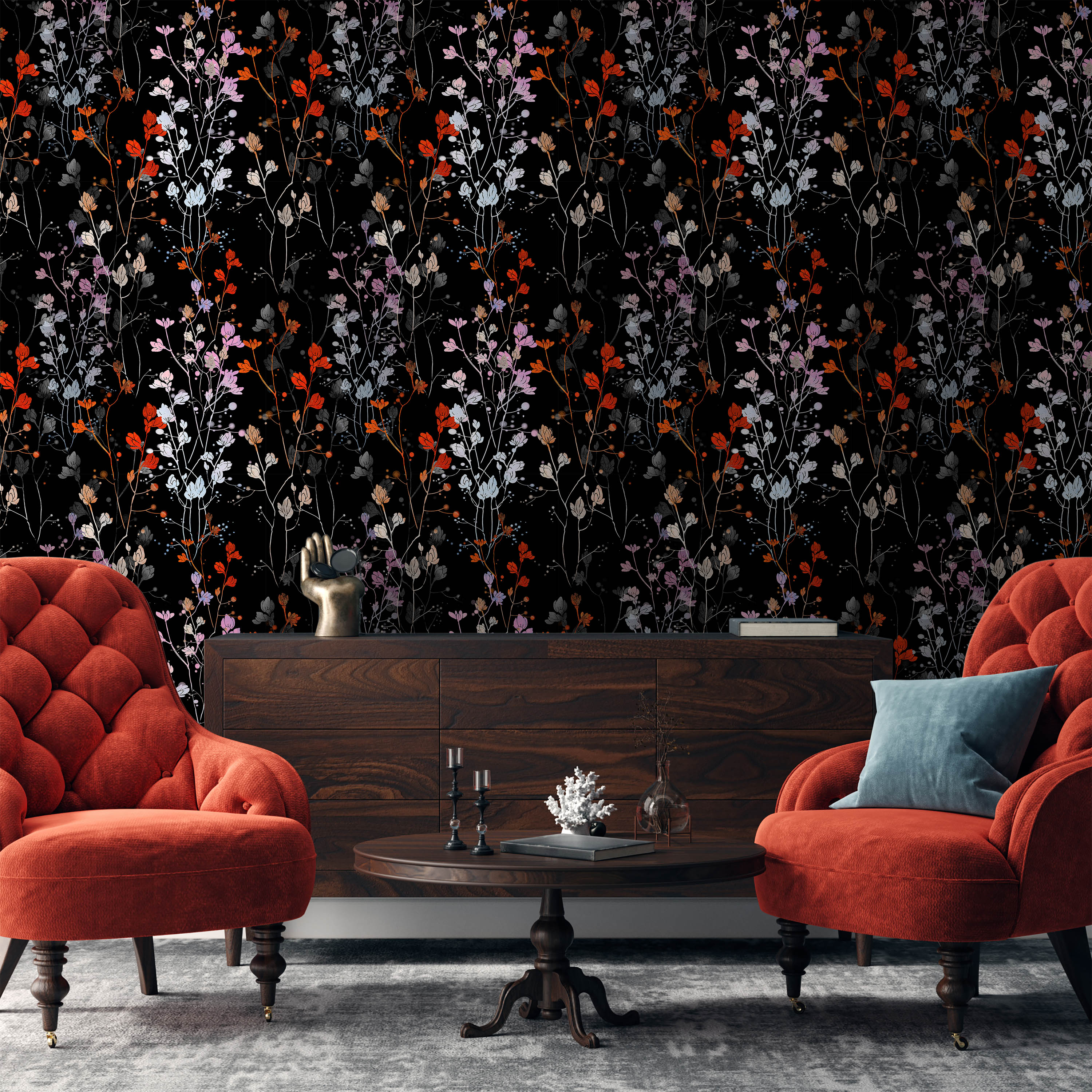 Night Bloom Peel and Stick Wallpaper, Removable Wallpaper, Traditional Wallpaper | DeccoPrint