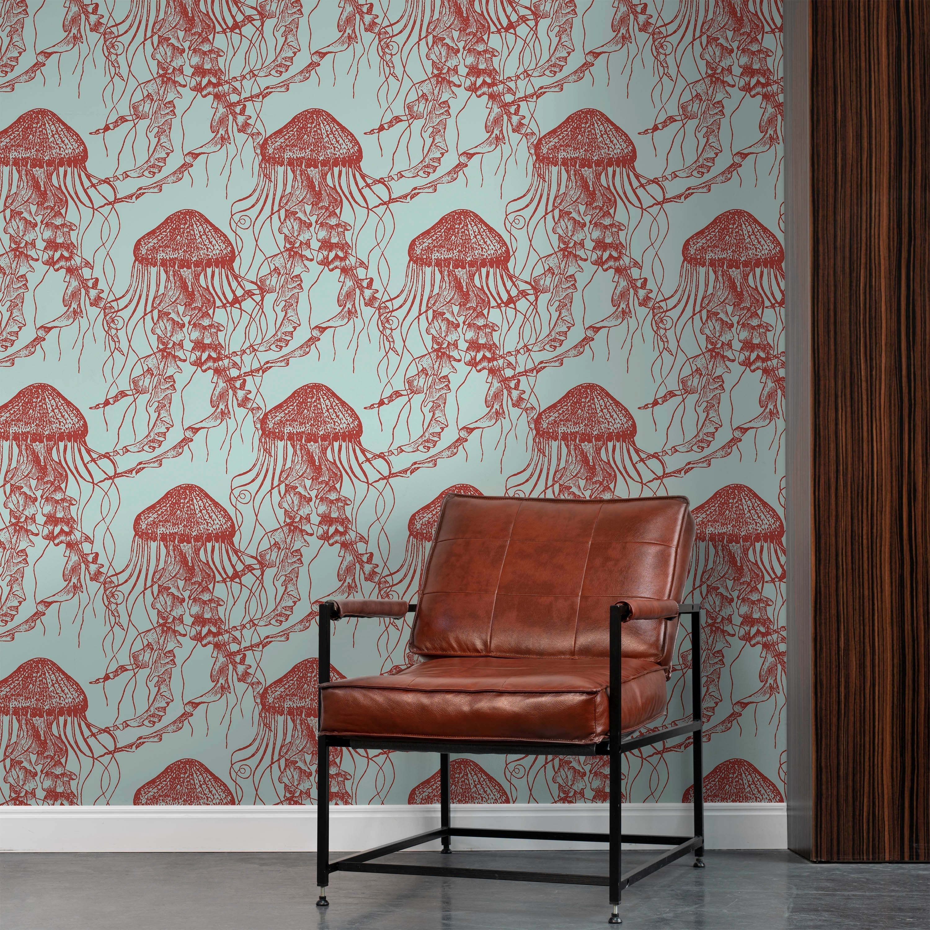 Red Jellyfish Peel and Stick Wallpaper, Removable Wallpaper, Traditional Wallpaper | DeccoPrint