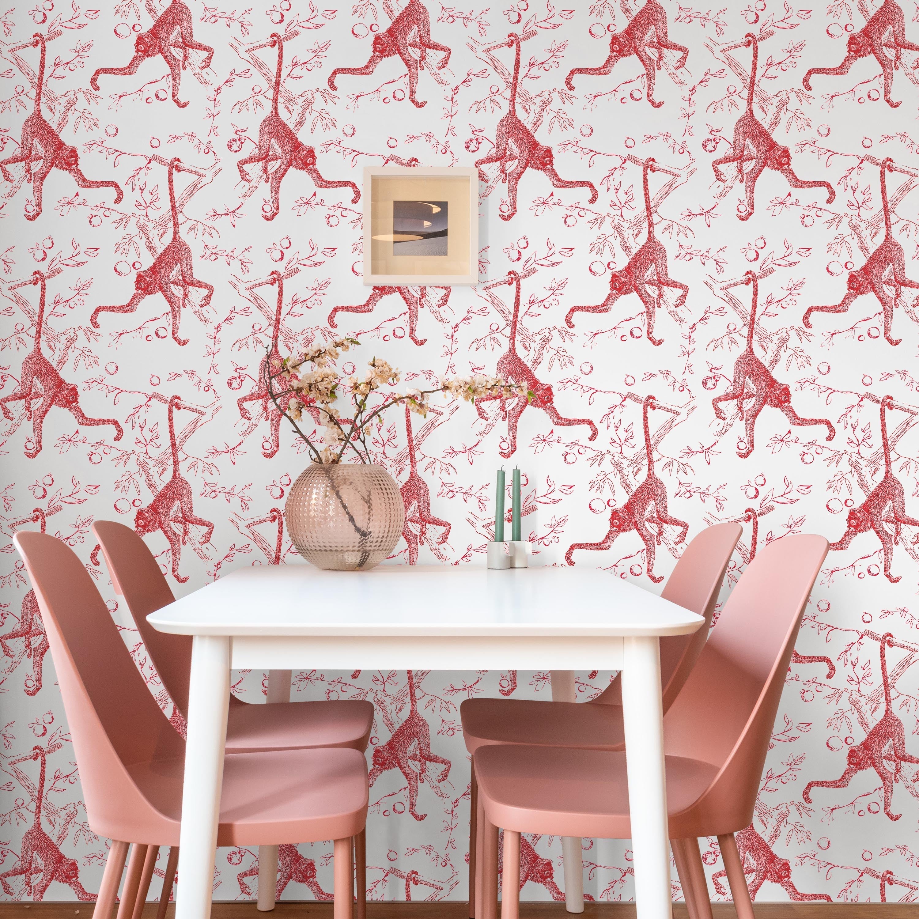 Wild Monkey Peel and Stick Wallpaper, Removable Wallpaper, Traditional Wallpaper | DeccoPrint