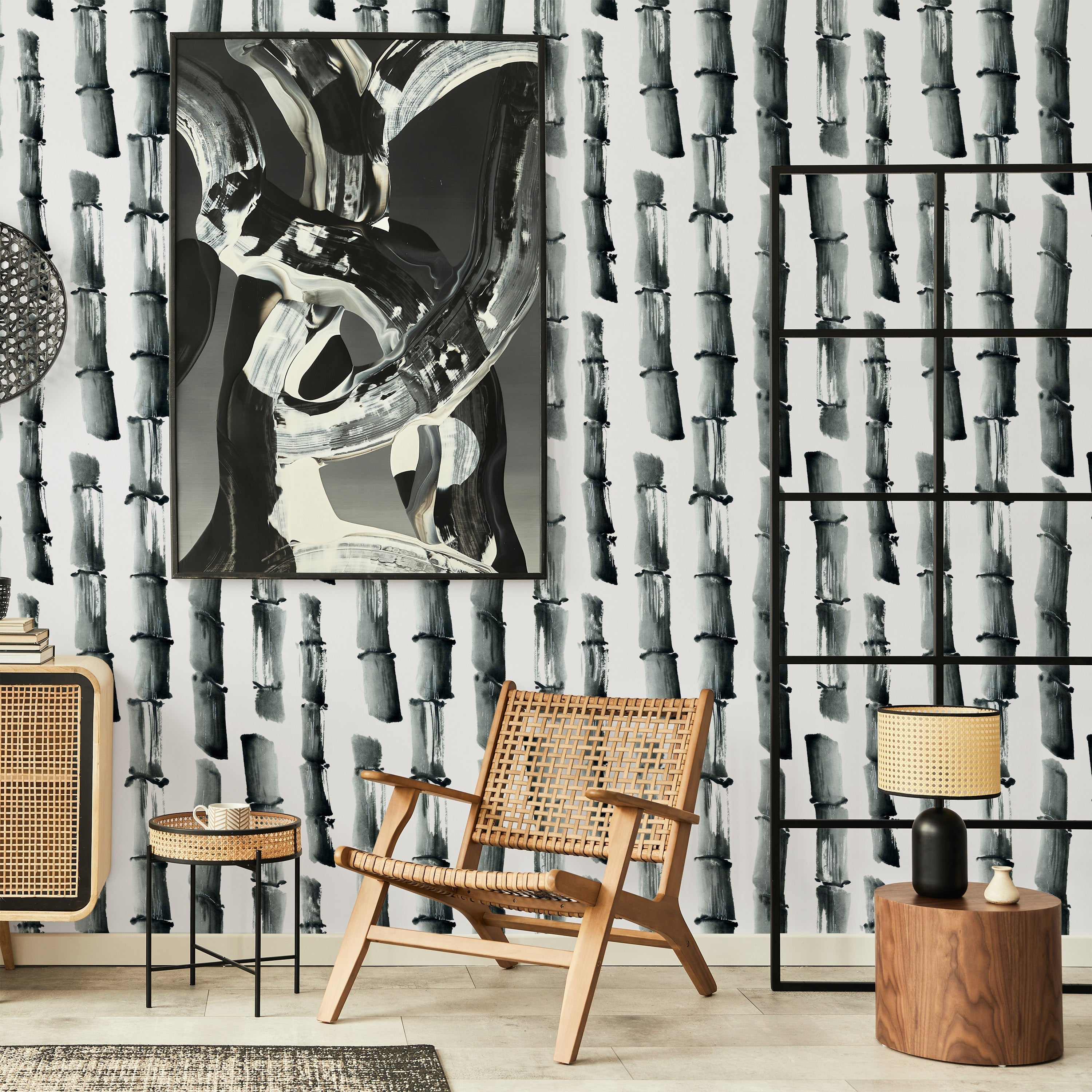 Ink Bamboo Peel and Stick Wallpaper, Removable Wallpaper, Traditional Wallpaper | DeccoPrint