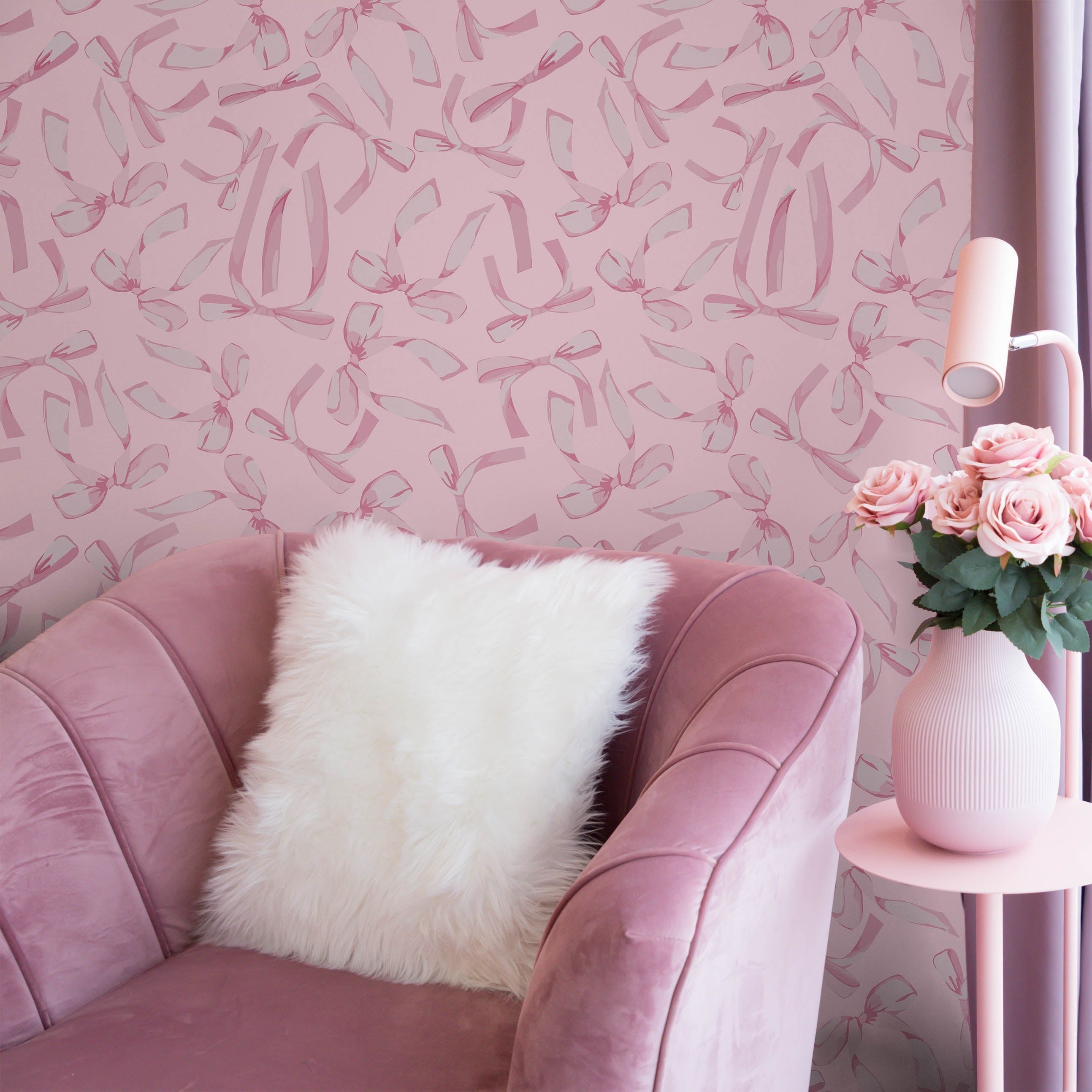 Sprinkle Bows Peel and Stick Wallpaper, Removable Wallpaper, Traditional Wallpaper | DeccoPrint