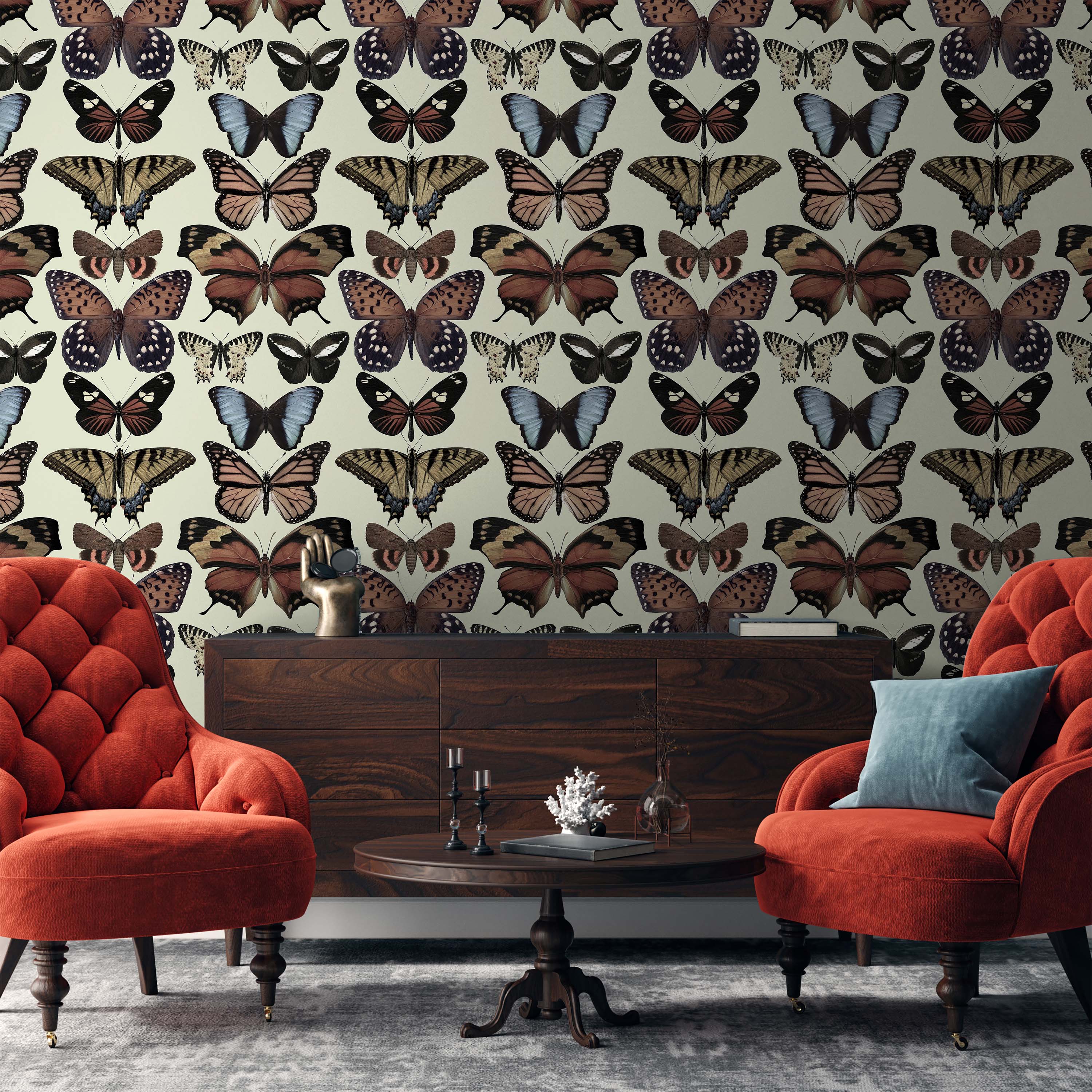 Fly by Butterfly Peel and Stick Wallpaper, Removable Wallpaper, Traditional Wallpaper | DeccoPrint
