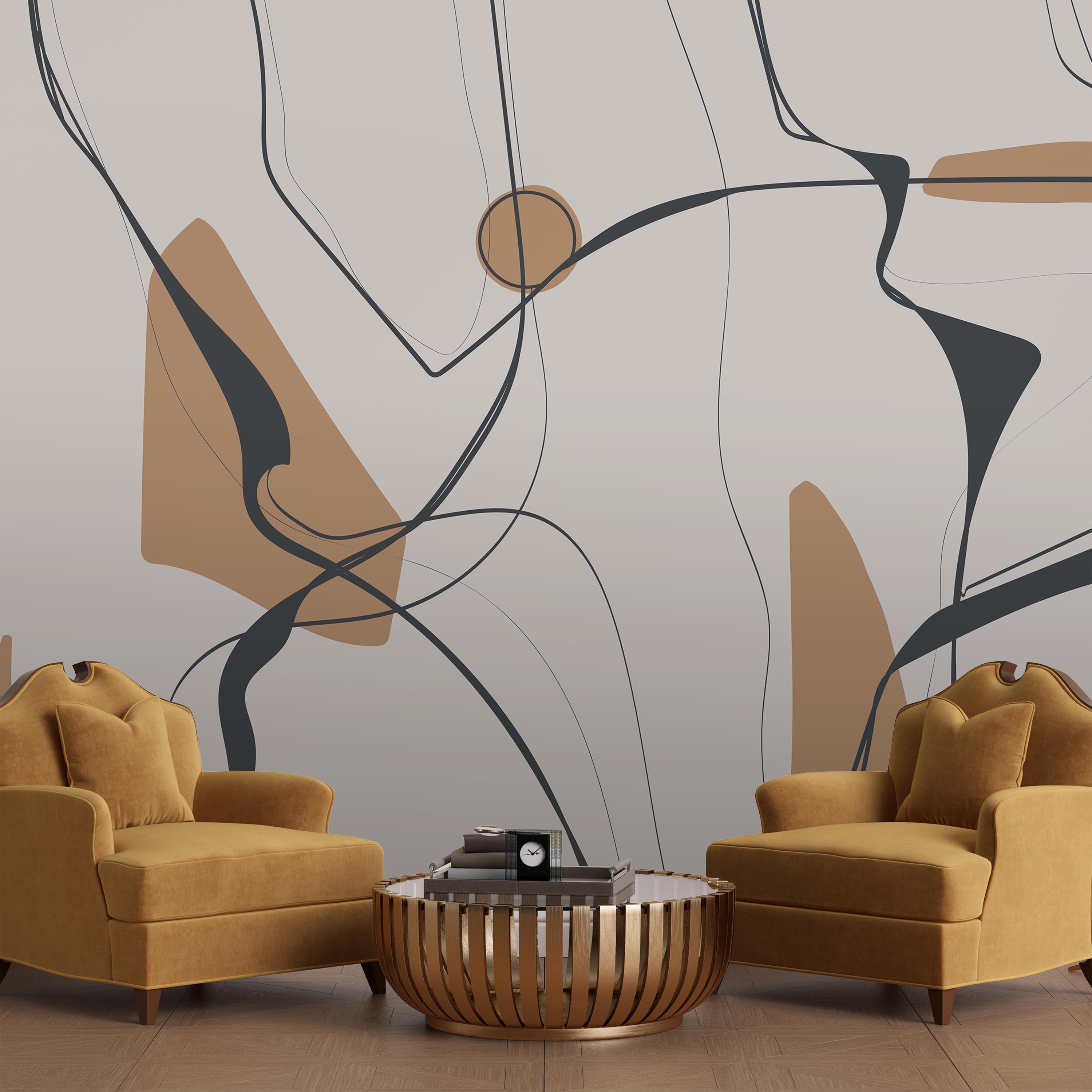 Modern Dynamic Mural Peel and Stick Wallpaper, Removable Wallpaper, Traditional Wallpaper | DeccoPrint