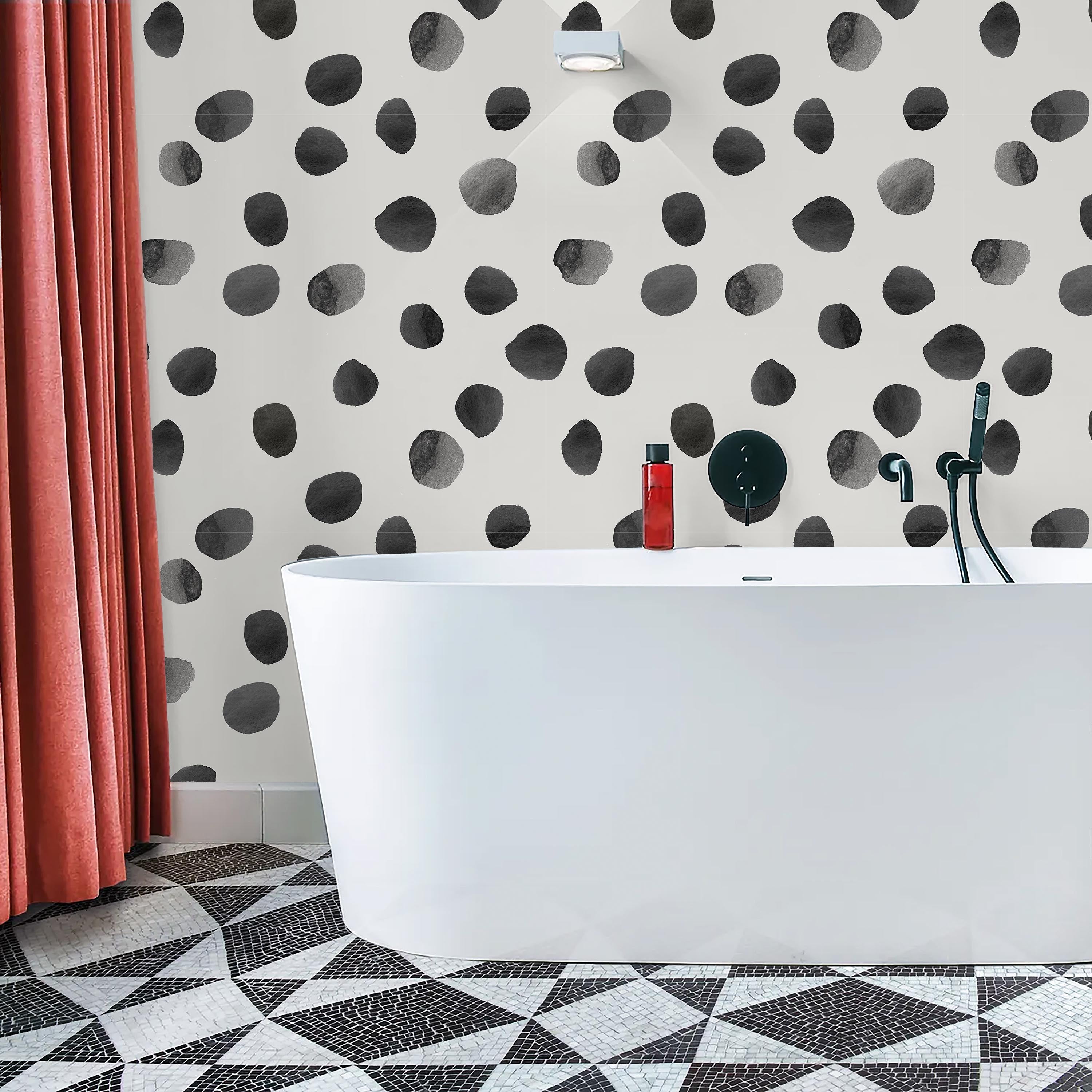 Watercolor Dots Peel and Stick Wallpaper, Removable Wallpaper, Traditional Wallpaper | DeccoPrint