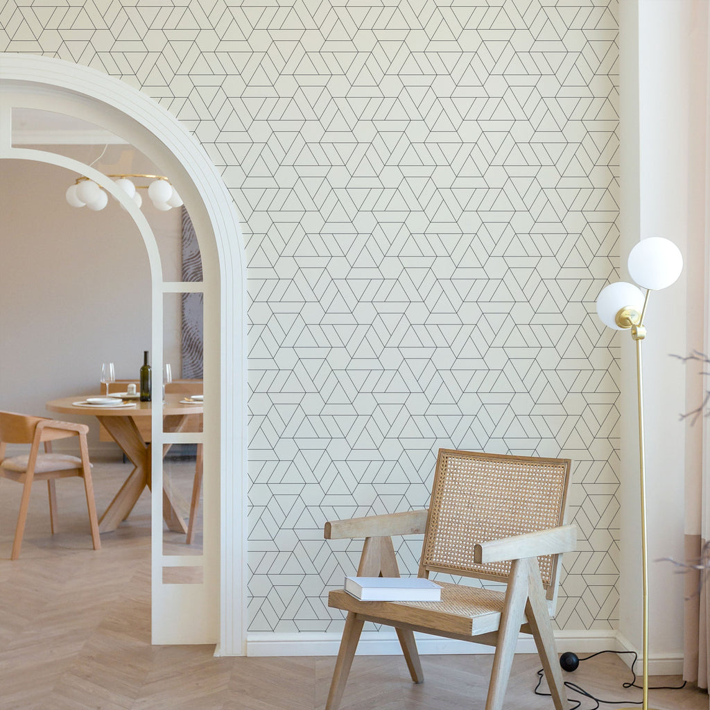 Poly Lines Peel and Stick Wallpaper, Removable Wallpaper, Traditional Wallpaper | DeccoPrint