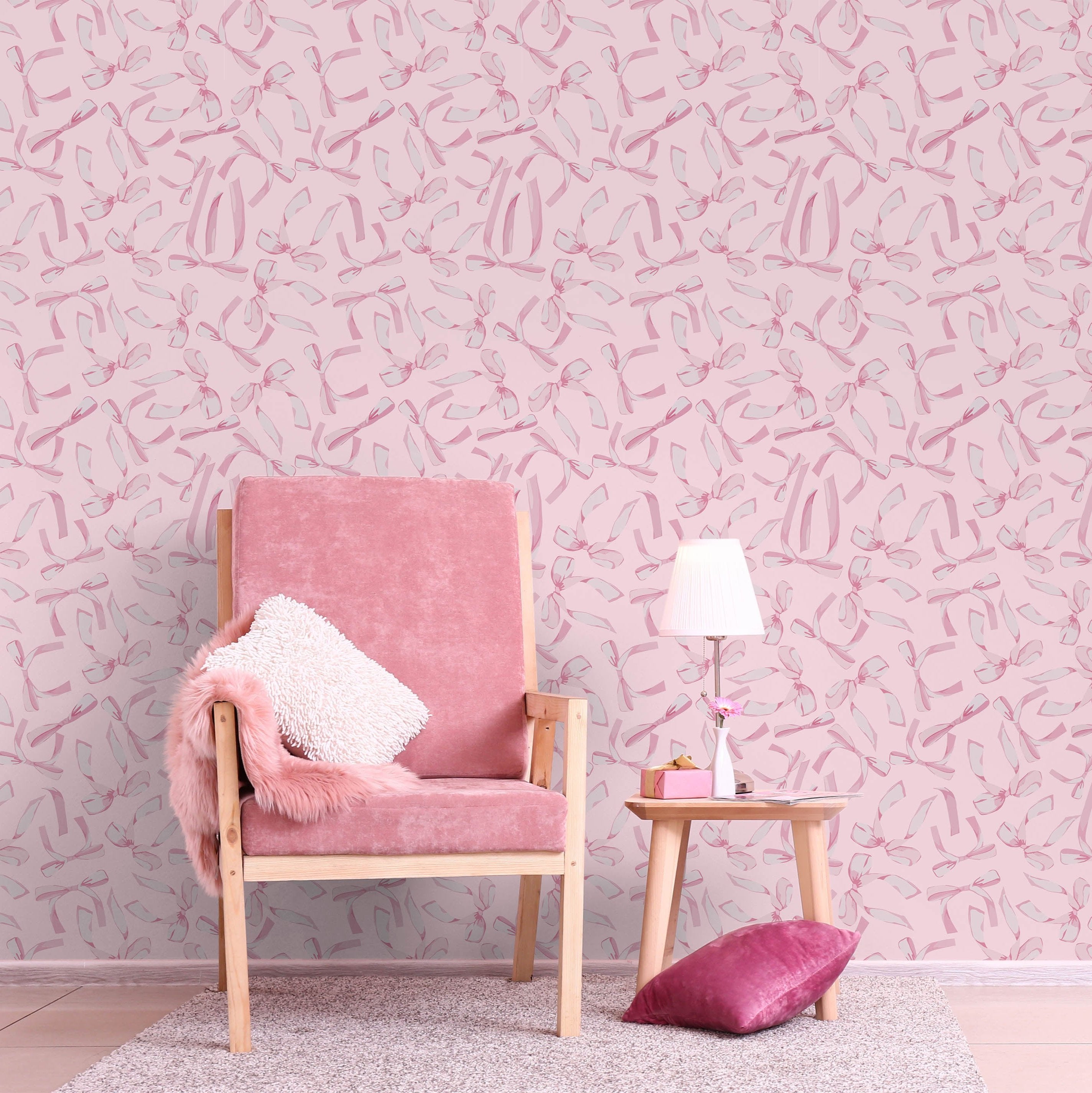 Sprinkle Bows Peel and Stick Wallpaper, Removable Wallpaper, Traditional Wallpaper | DeccoPrint