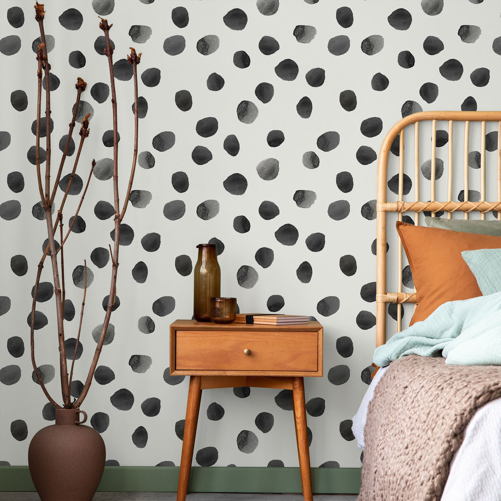 Watercolor Dots Peel and Stick Wallpaper, Removable Wallpaper, Traditional Wallpaper | DeccoPrint