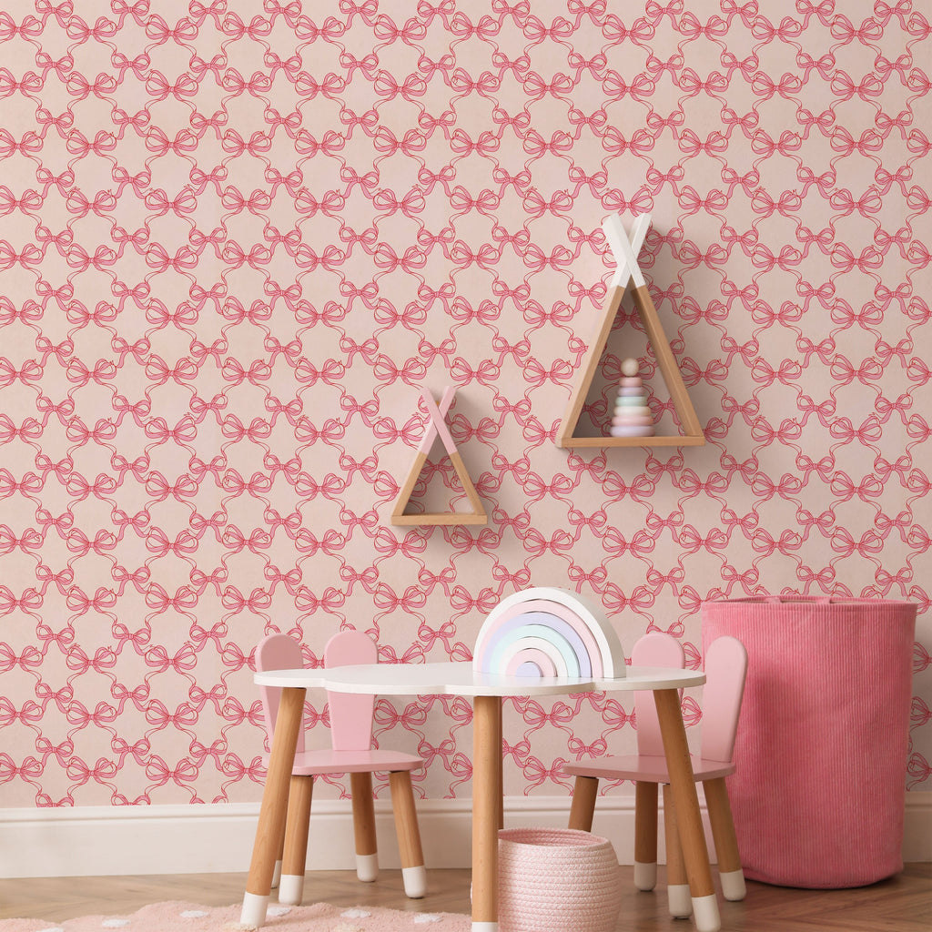 Heartfelt Peel and Stick Wallpaper, Removable Wallpaper, Traditional Wallpaper - Pink | DeccoPrint