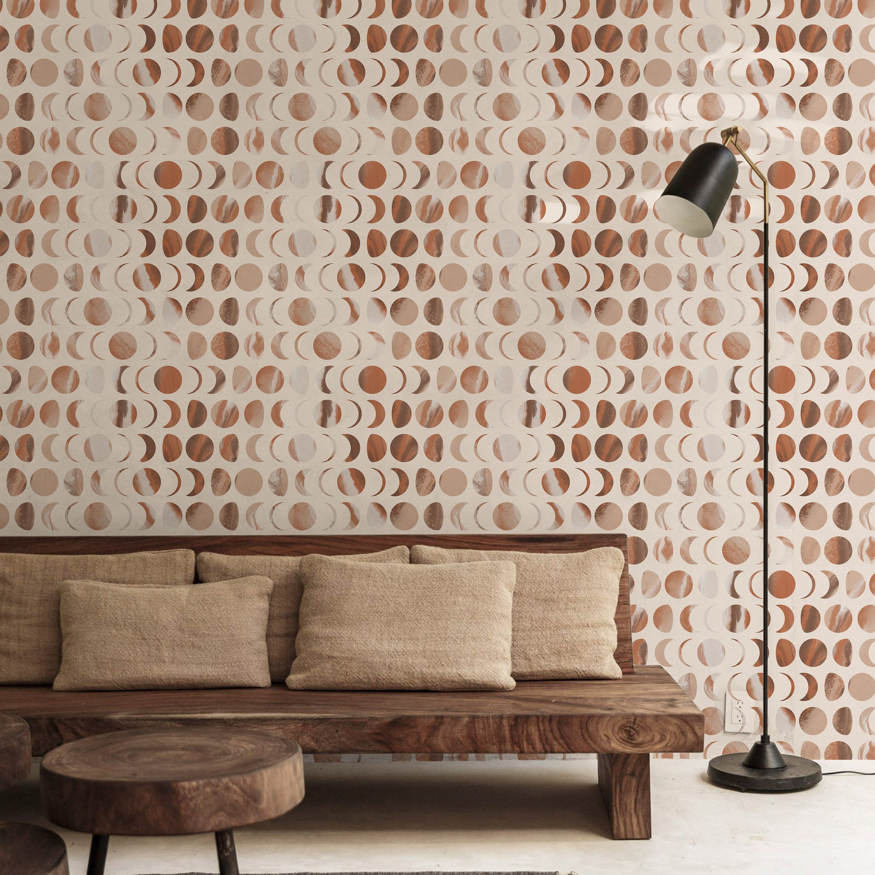 Moon Phases Peel and Stick Wallpaper, Removable Wallpaper, Traditional Wallpaper | DeccoPrint